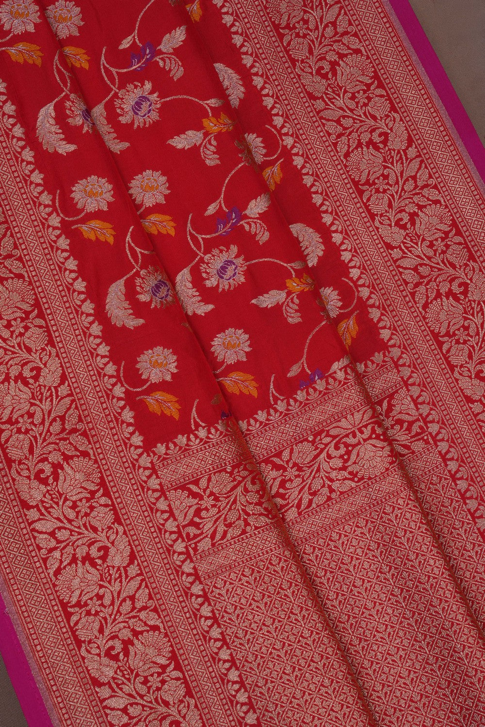 Image of Banarasi Brocade Red Saree