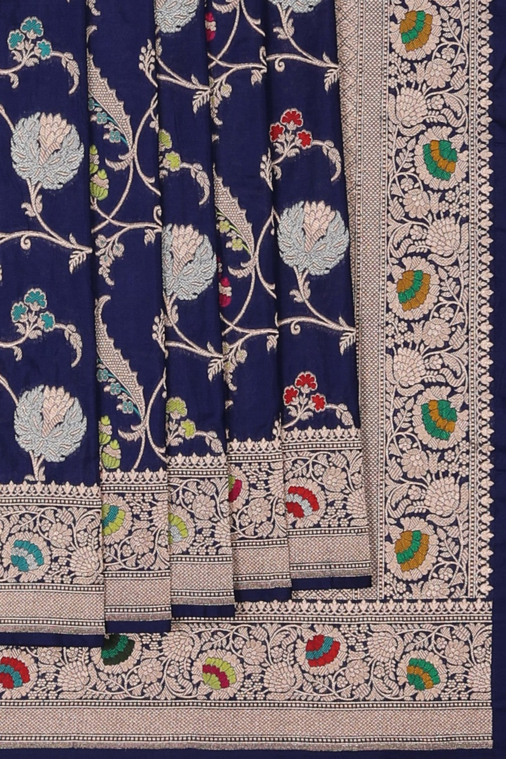 Image of Banarasi Brocade Navy Blue Saree