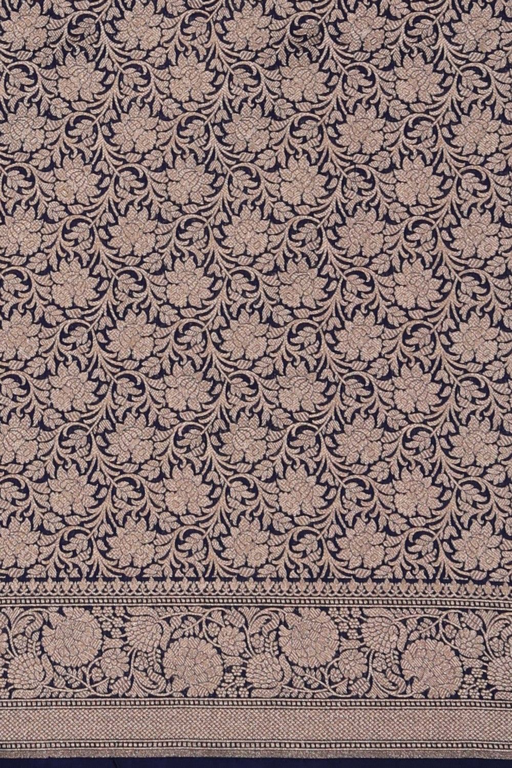 Image of Banarasi Brocade Navy Blue Saree