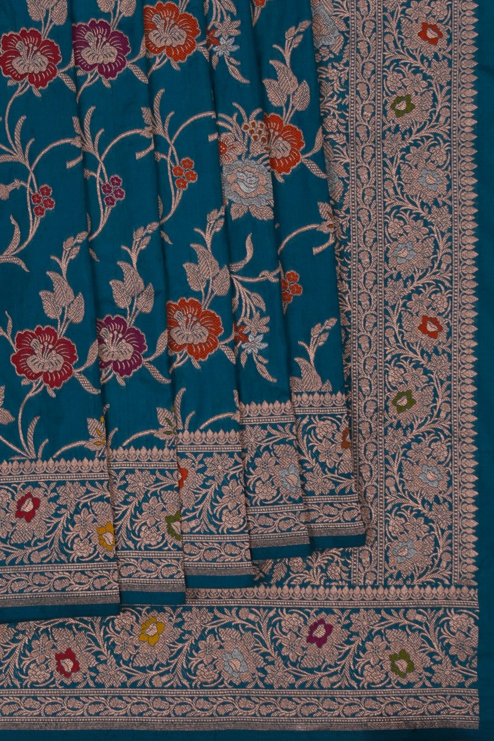 Image of Banarasi Brocade Blue Saree