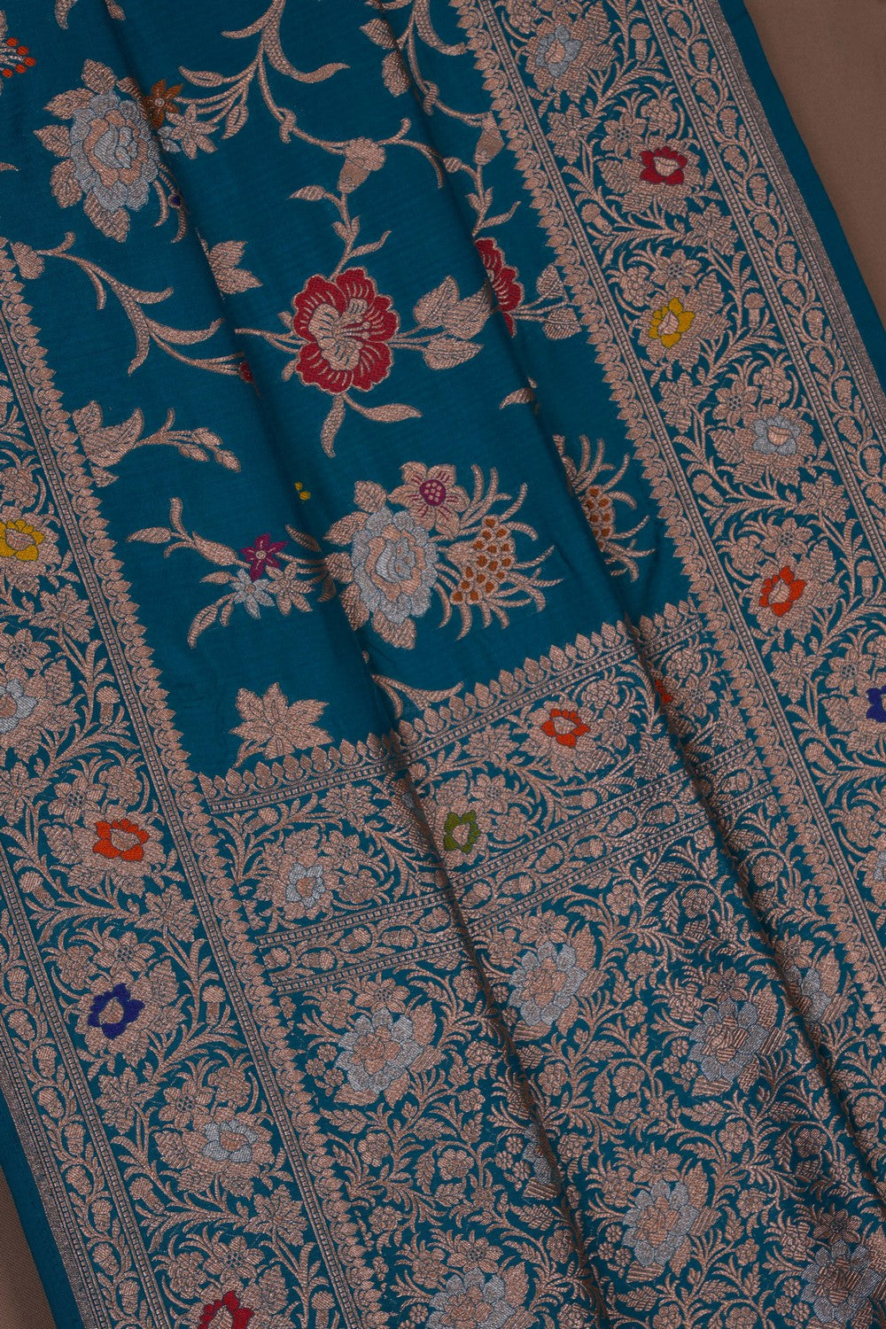 Image of Banarasi Brocade Blue Saree