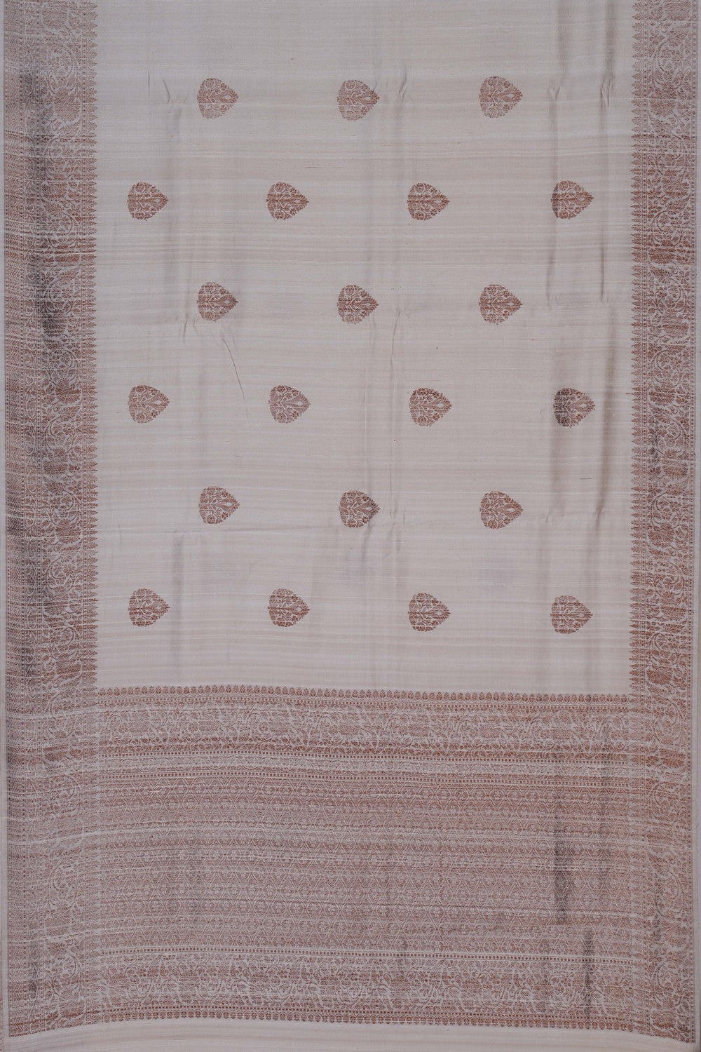 Image of Banarasi Tussar Silk Off-White Saree