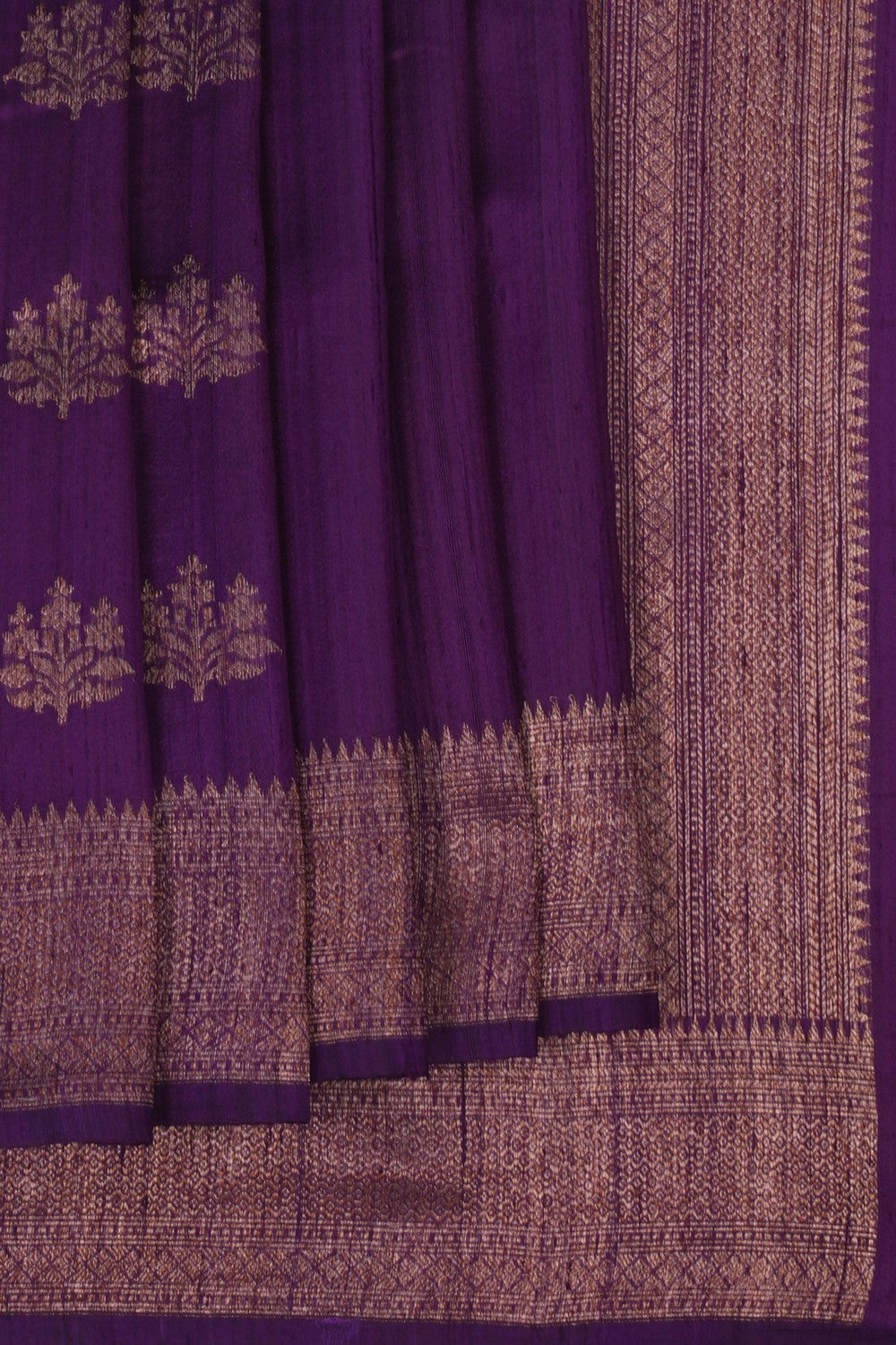 Image of Banarasi Tussar Silk Purple Saree