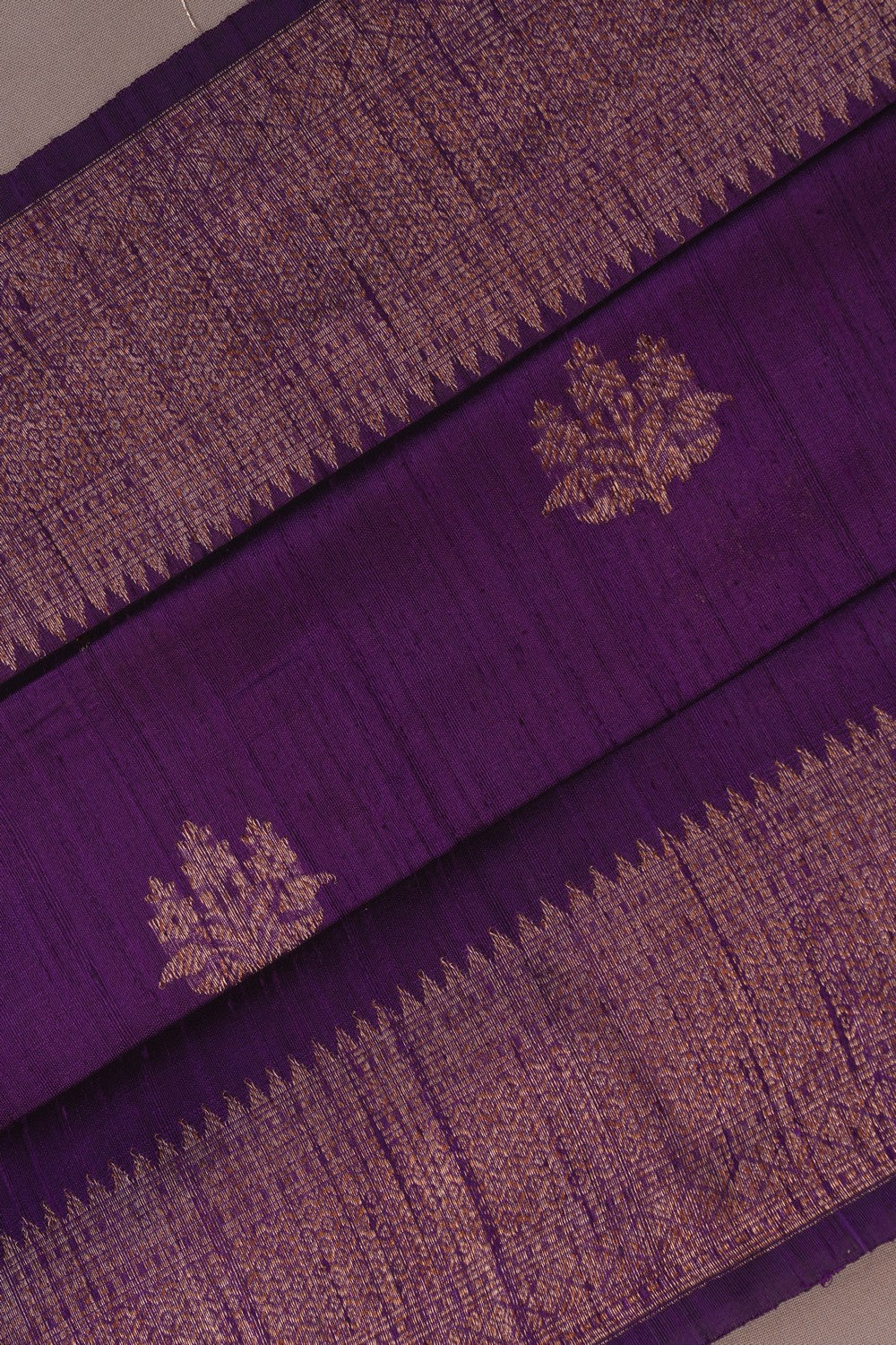 Image of Banarasi Tussar Silk Purple Saree