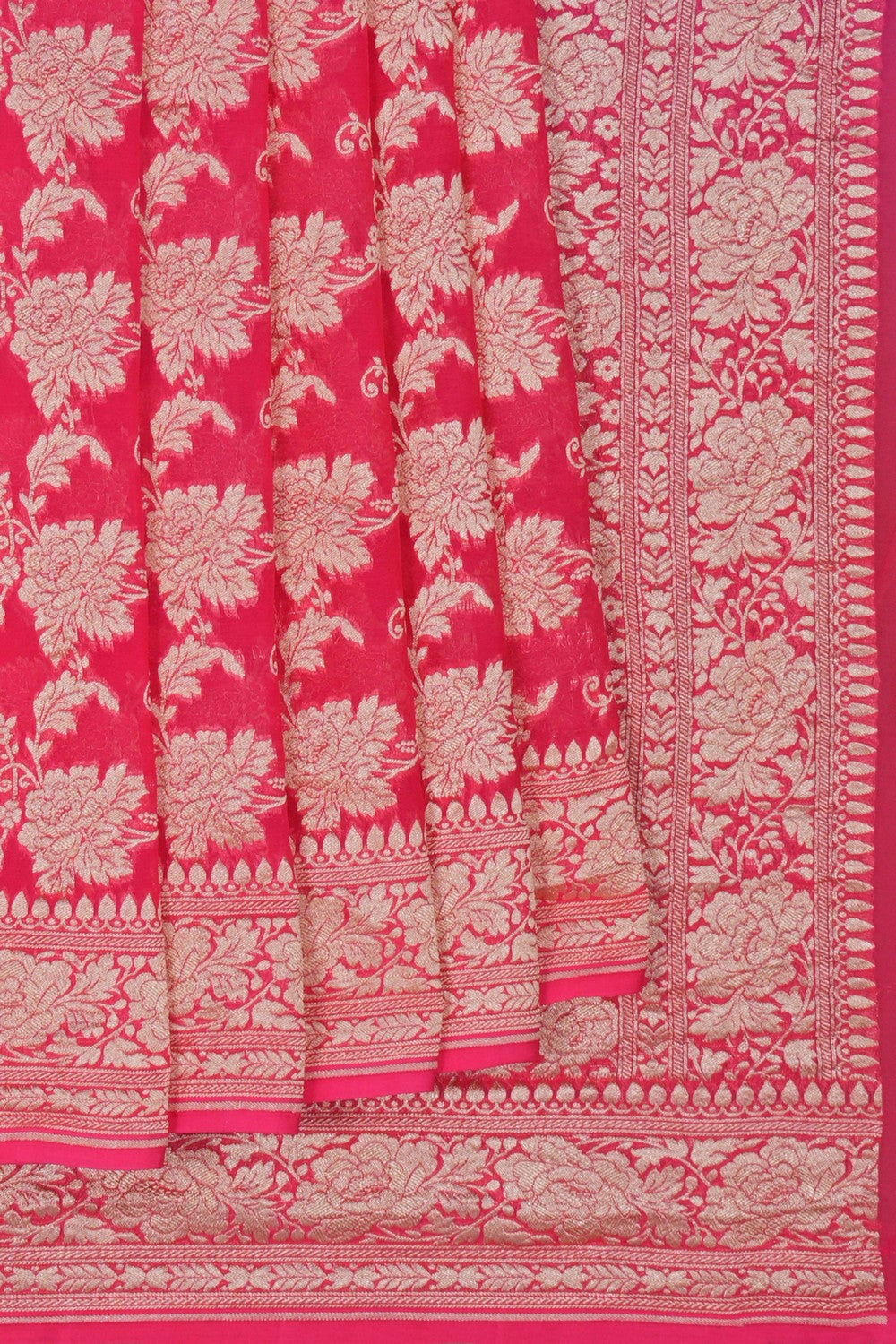 Image of Banarasi Georgette Pink Saree