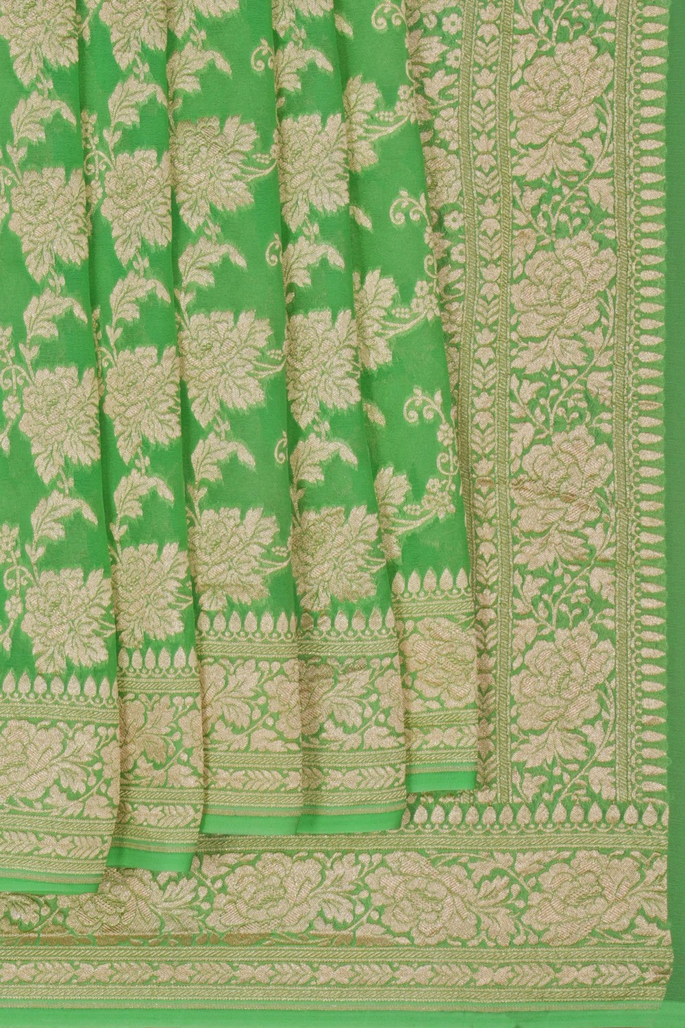 Image of Banarasi Georgette Green Saree