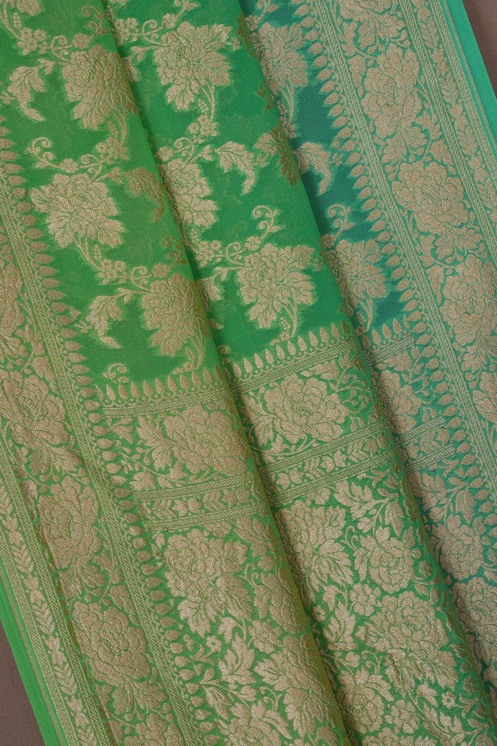Image of Banarasi Georgette Green Saree