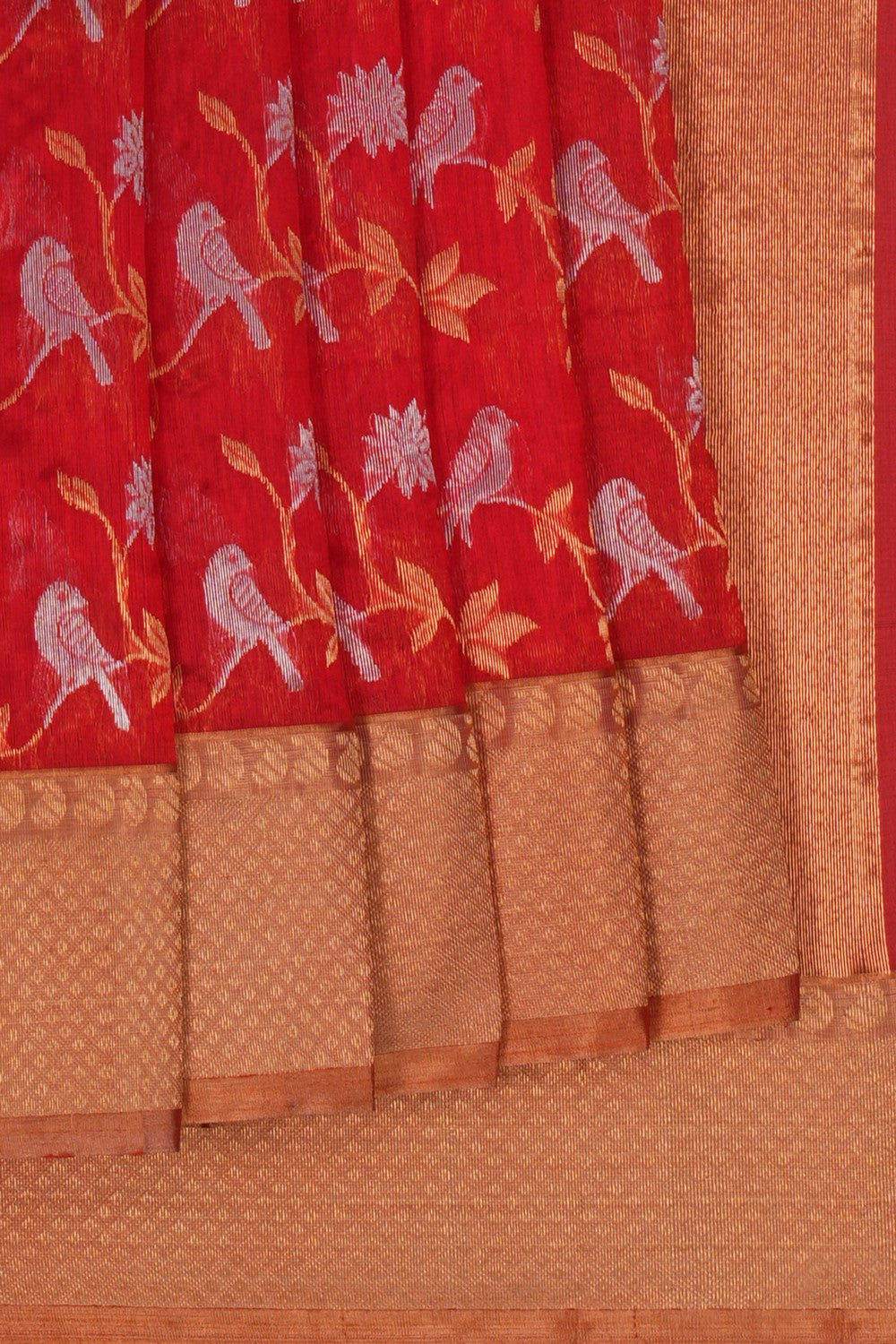 Image of Chanderi Brocade Red Saree
