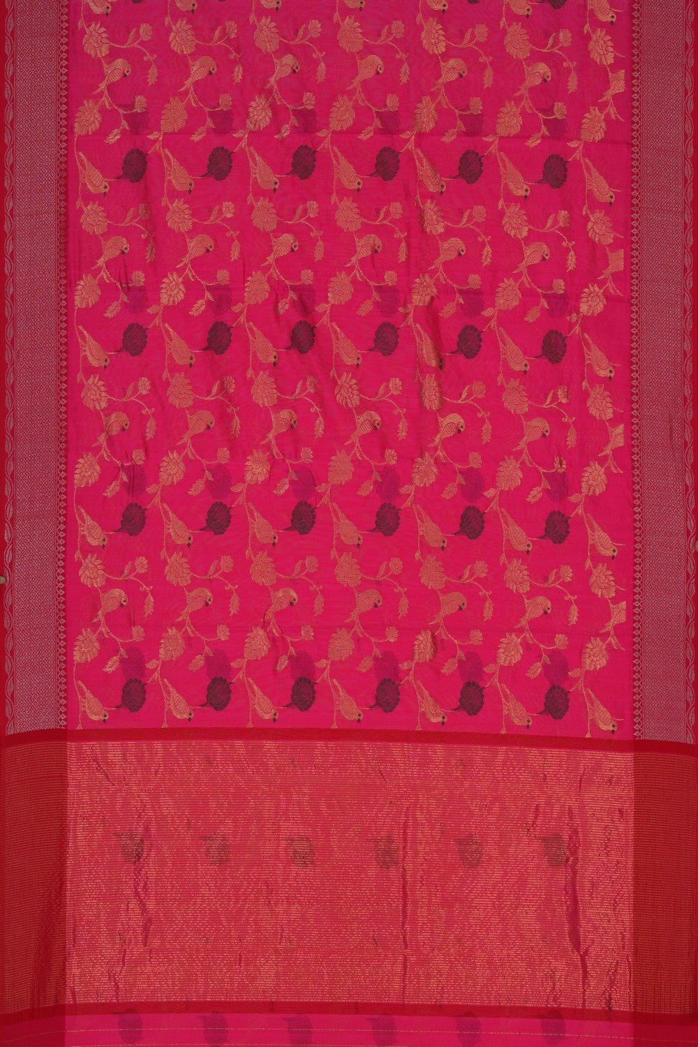 Image of Chanderi Brocade Pink Saree