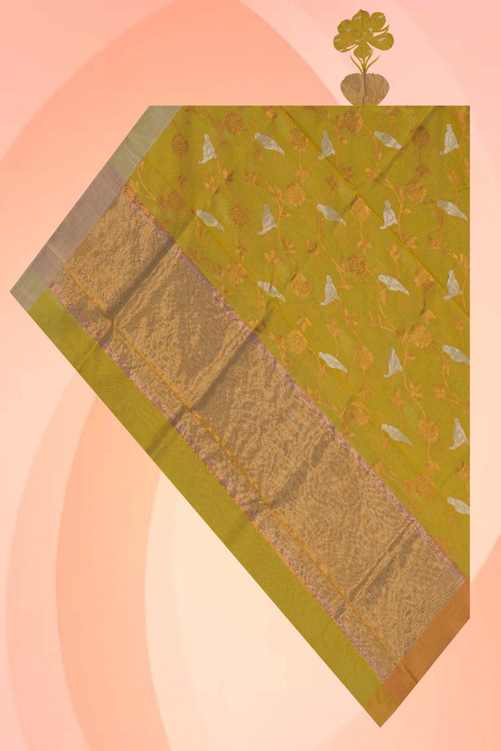 Image of Chanderi Spring Green Dupatta