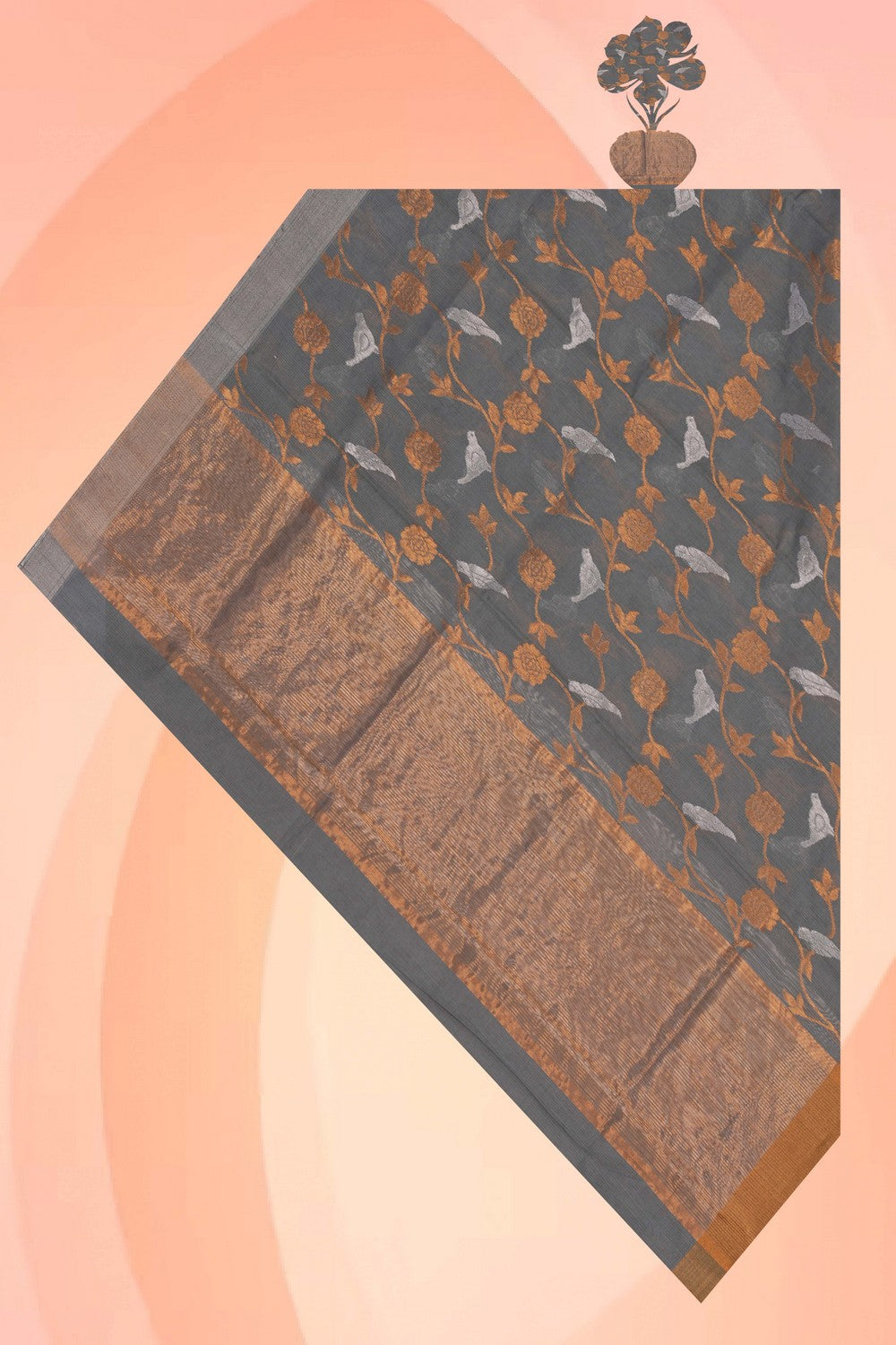 Image of Chanderi Grey Dupatta