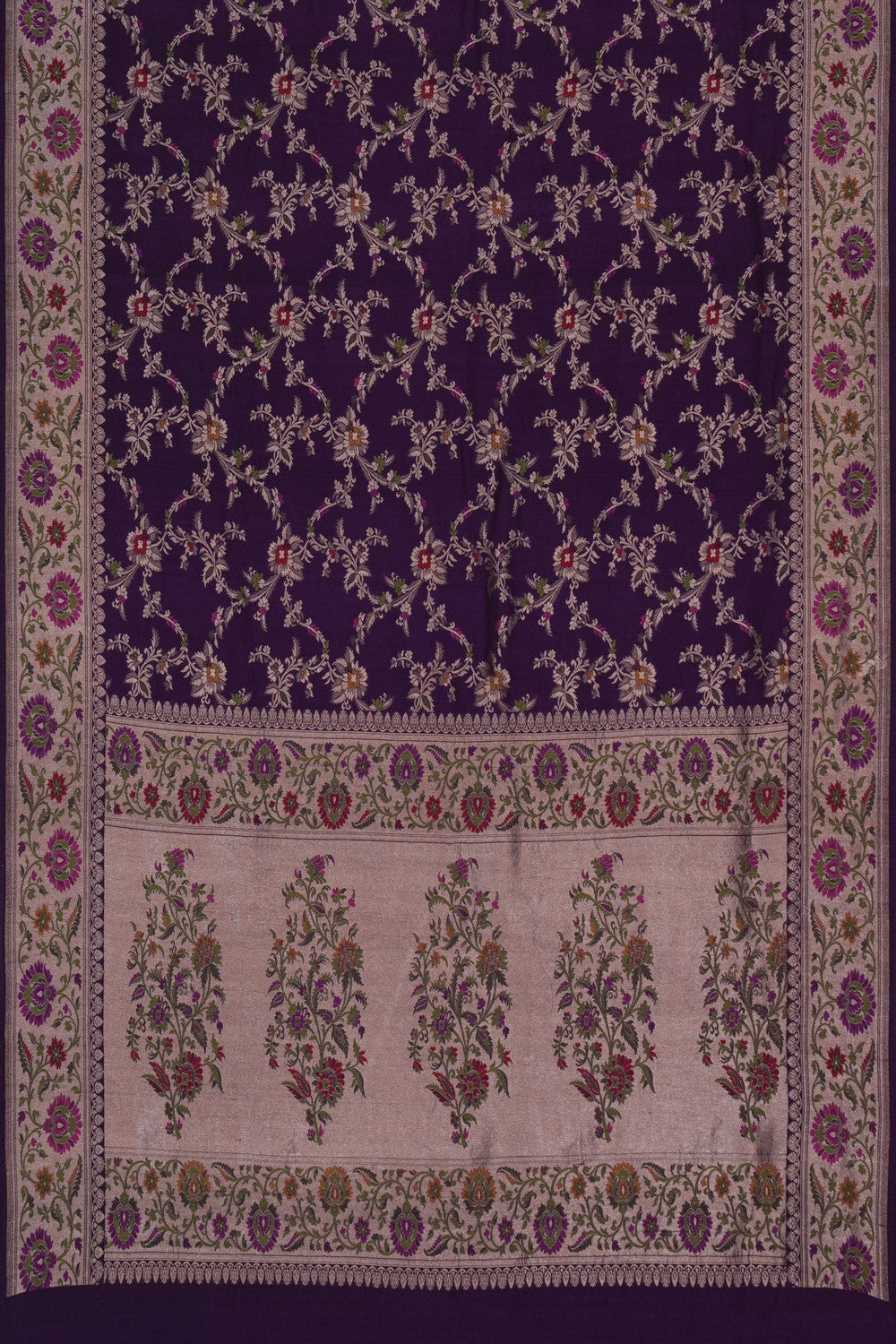 Image of Banarasi Tussar Silk Purple Saree