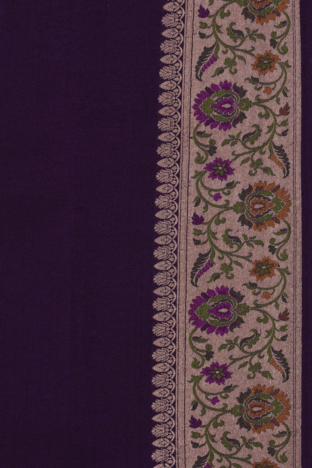 Image of Banarasi Tussar Silk Purple Saree