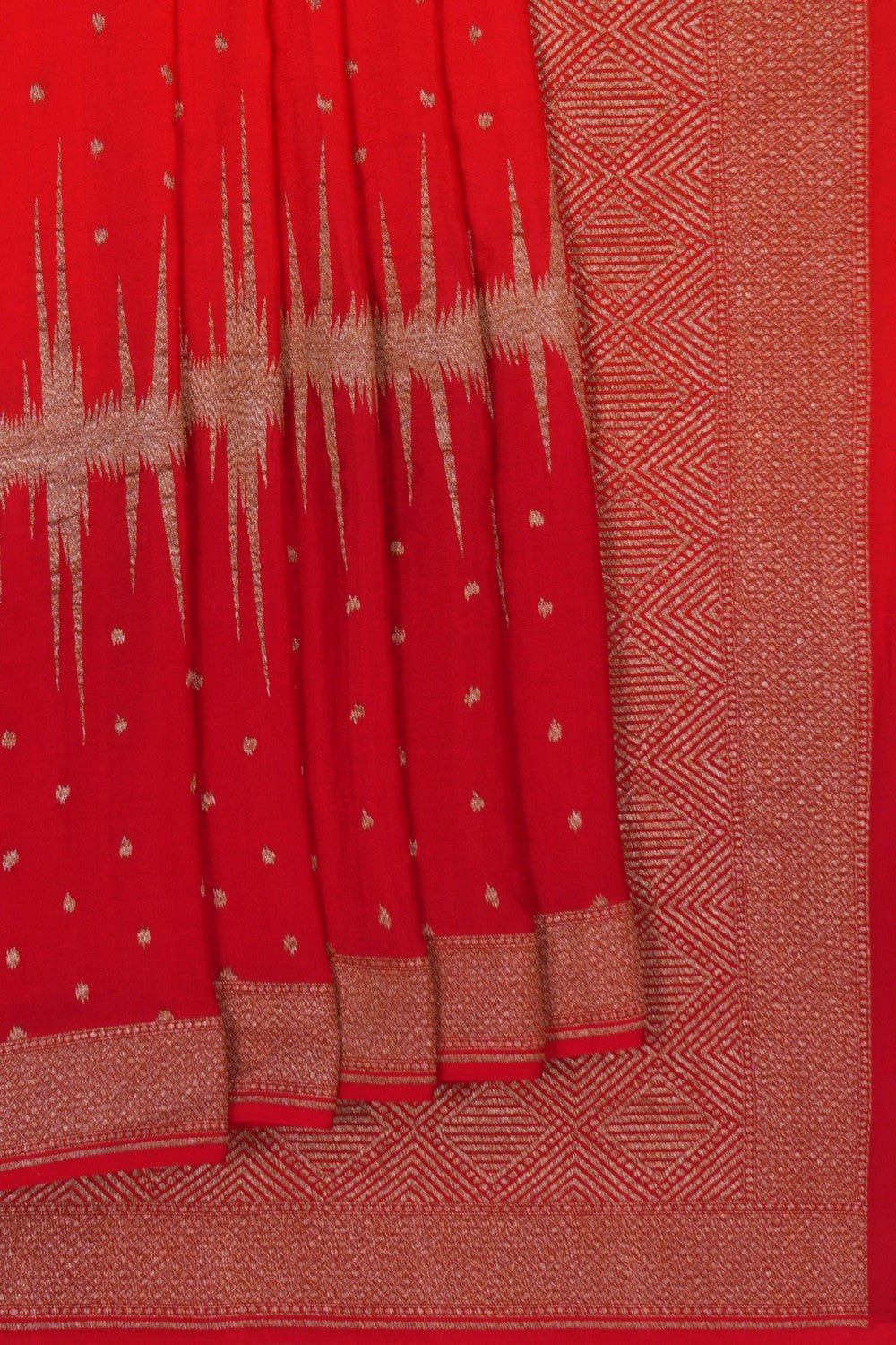 Image of Banarasi Crepe Red Saree