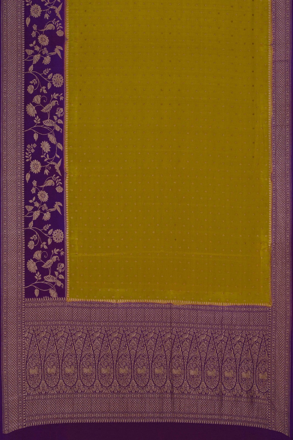 Image of Banarasi Crepe Spring Green Saree