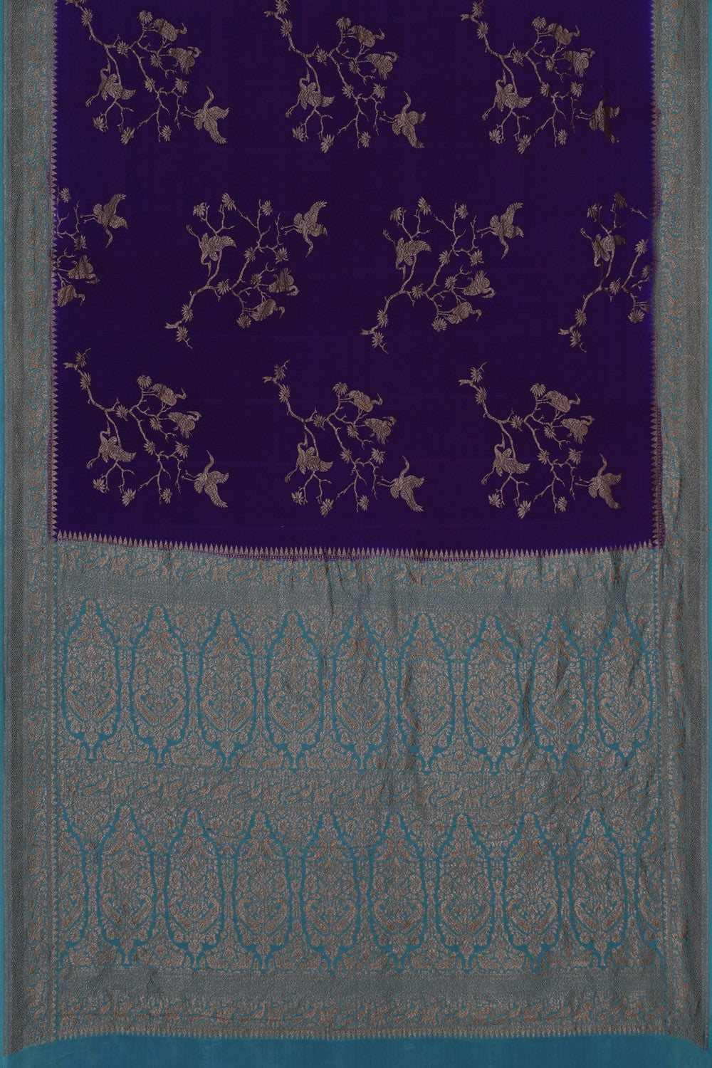 Image of Banarasi Crepe Purple Saree