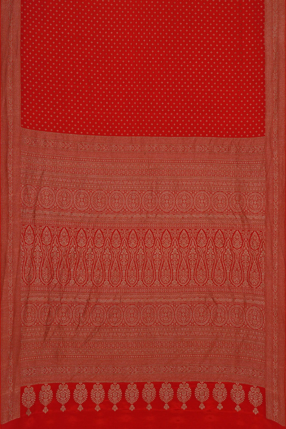Image of Banarasi Crepe Orange Saree