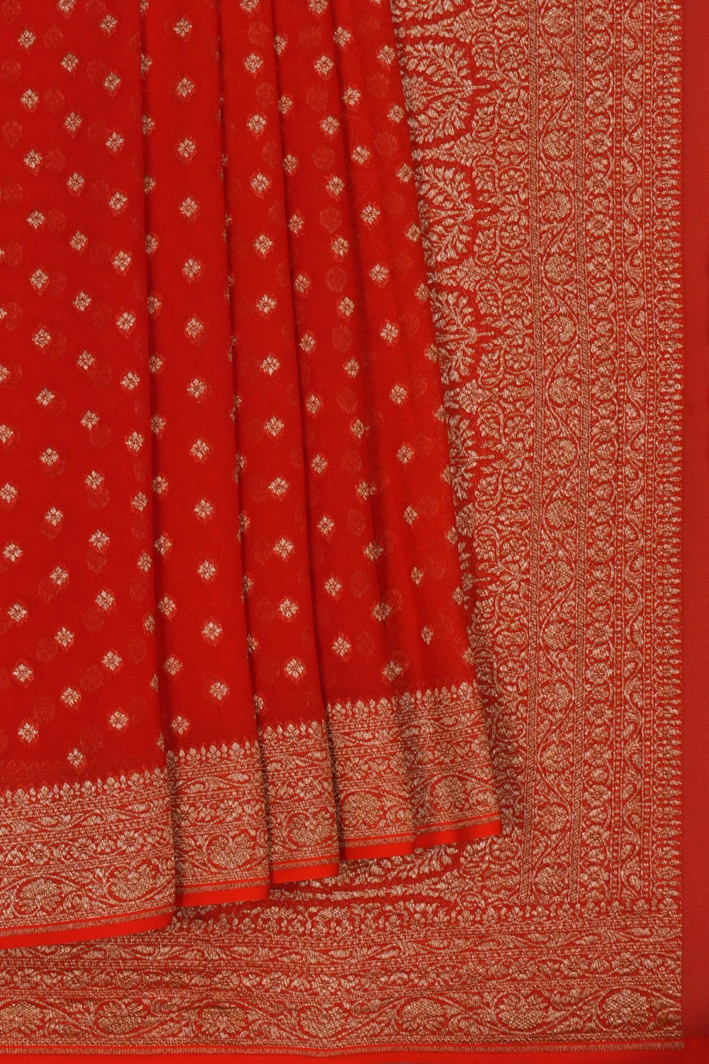Image of Banarasi Georgette Orange Saree