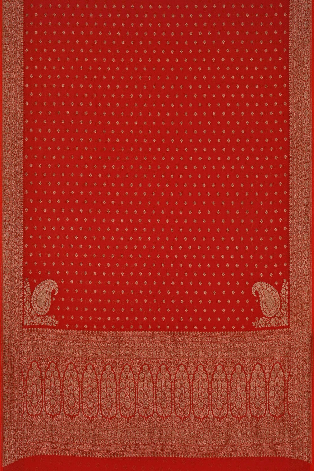 Image of Banarasi Georgette Orange Saree