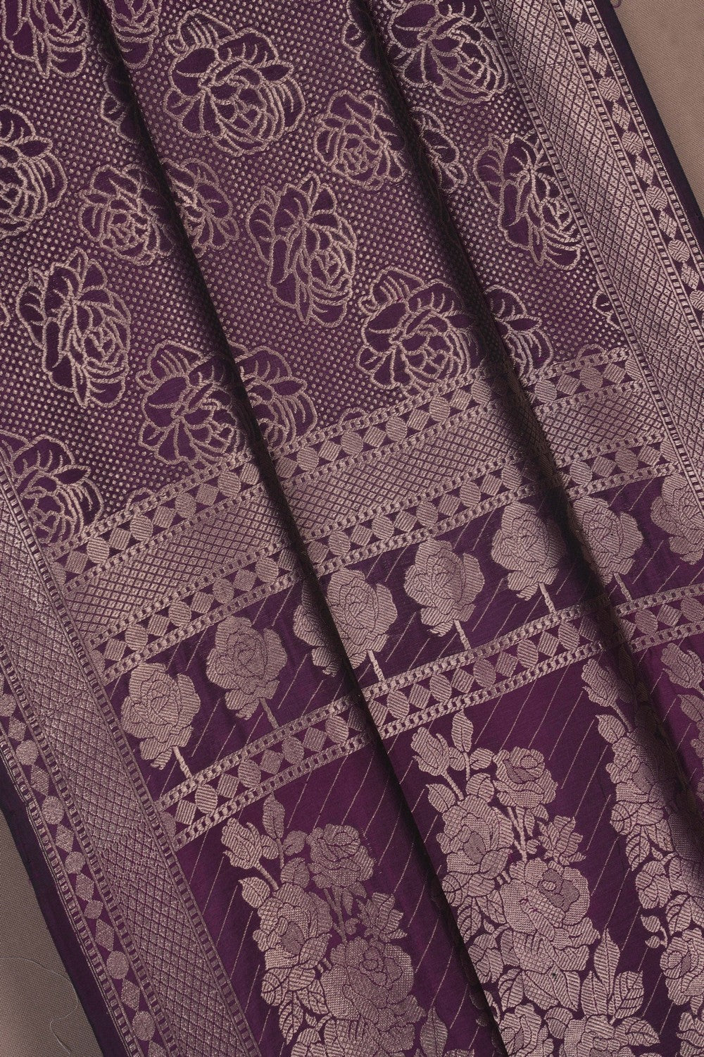 Image of Banarasi Brocade Purple Saree