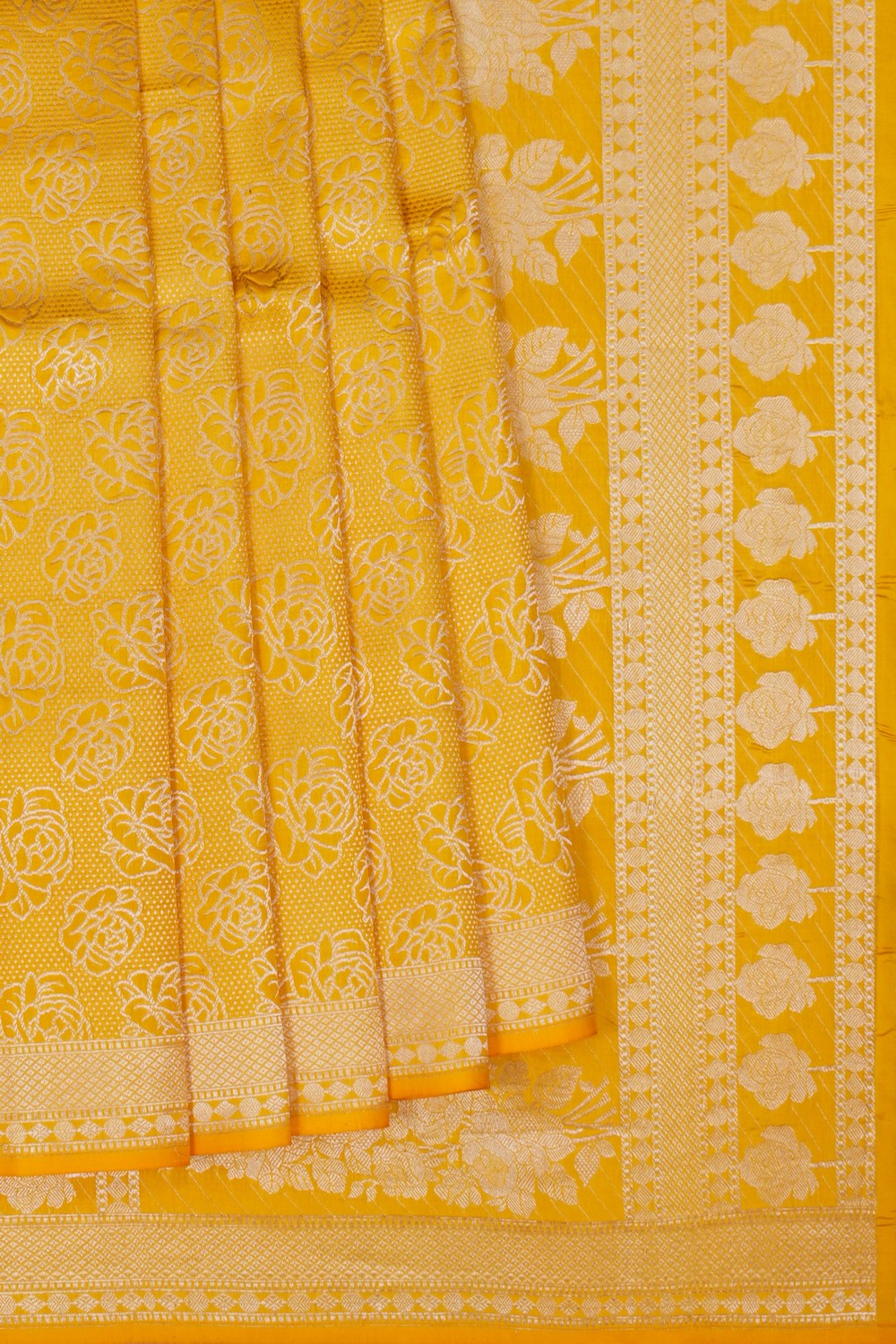 Image of Banarasi Brocade Yellow Saree