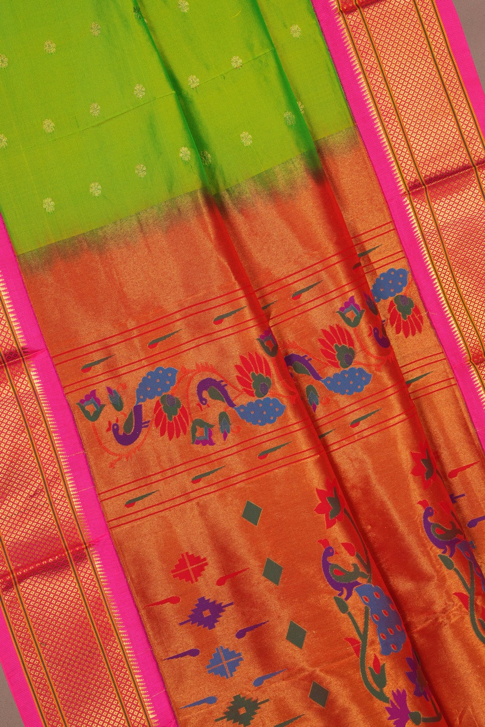 Image of Paithani Silk Green Saree