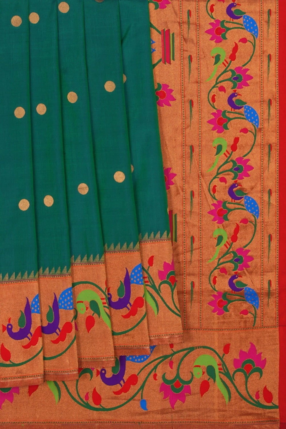 Image of Paithani Silk Teal Green Saree