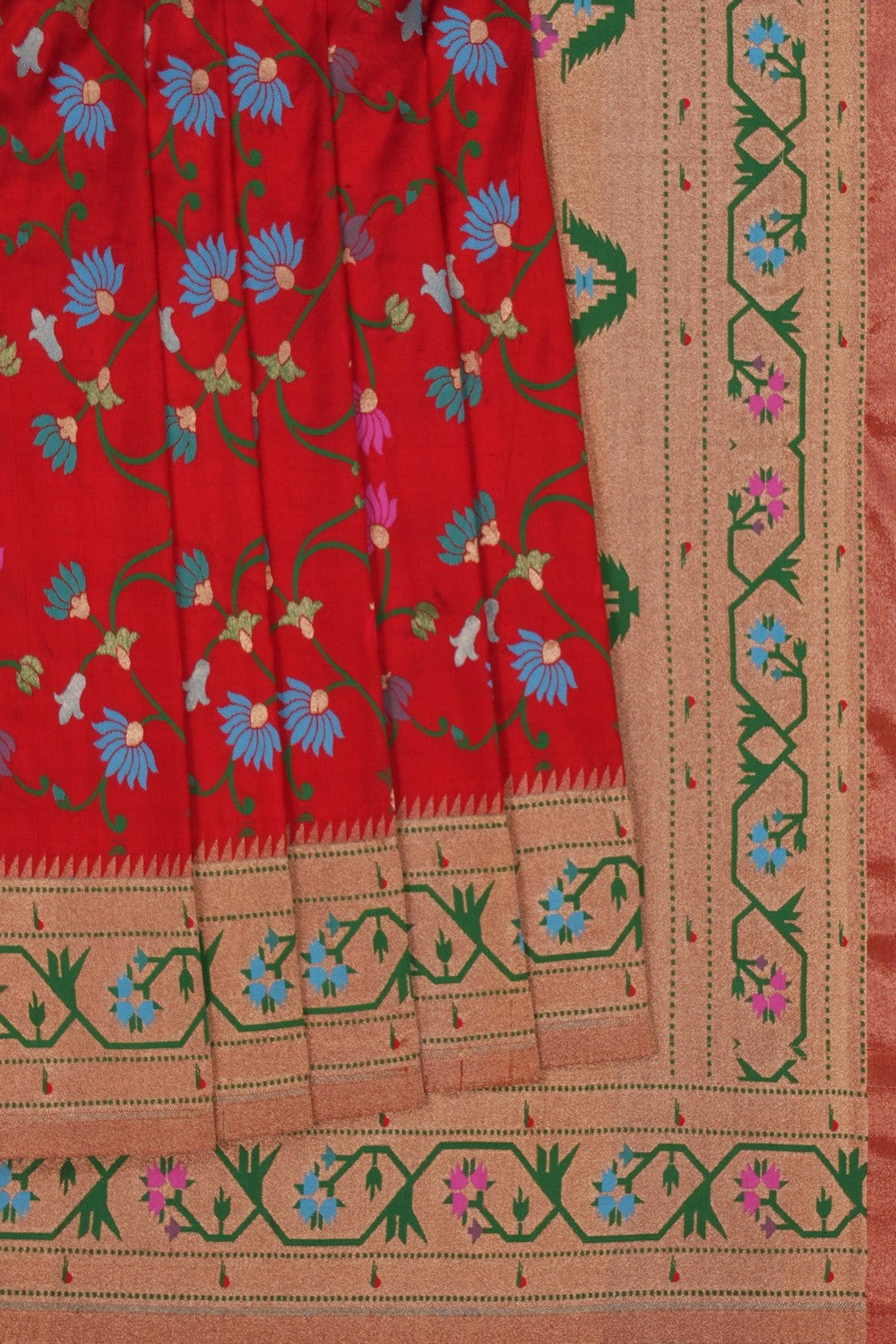 Image of Paithani Silk Red Saree