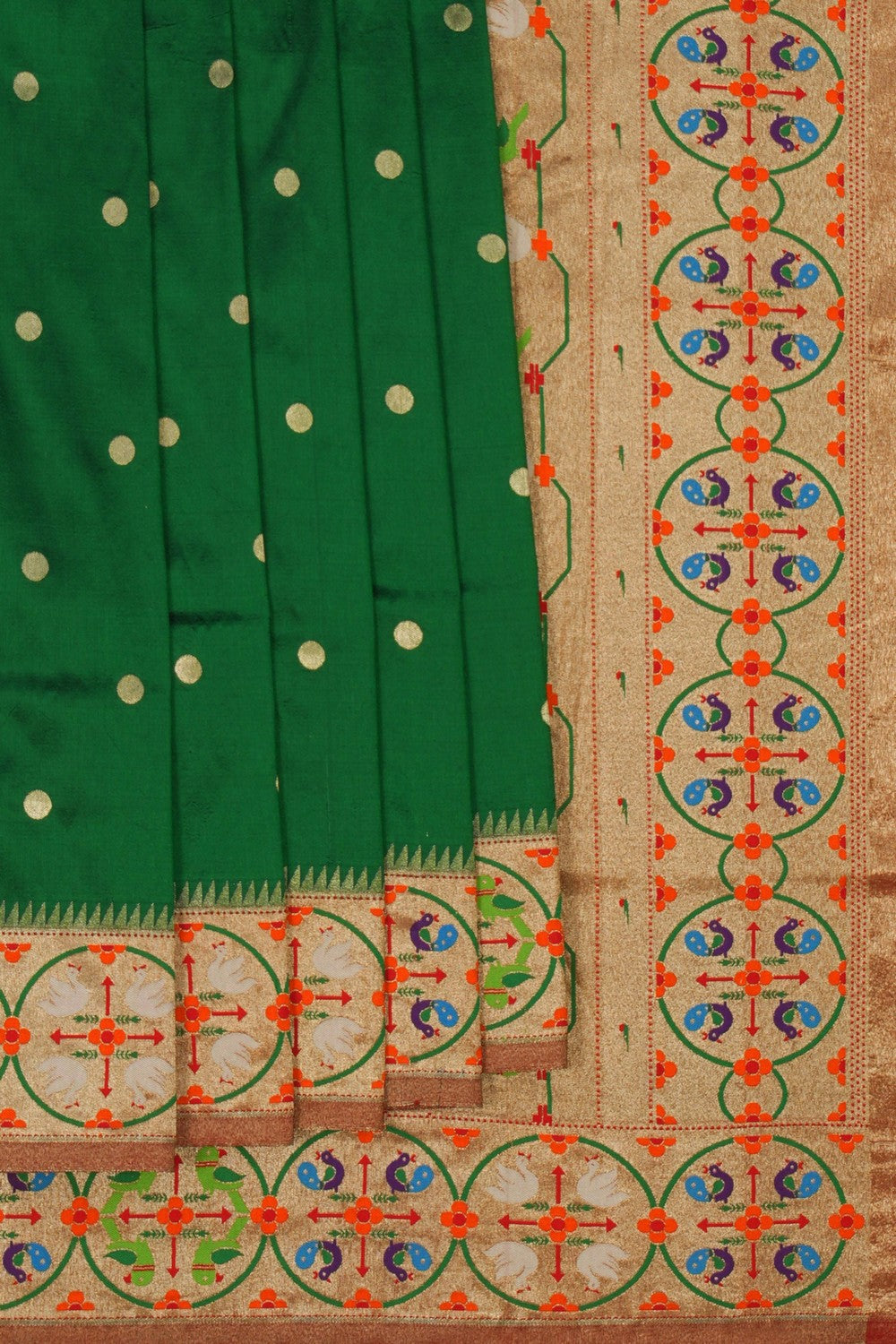 Image of Paithani Silk Green Saree