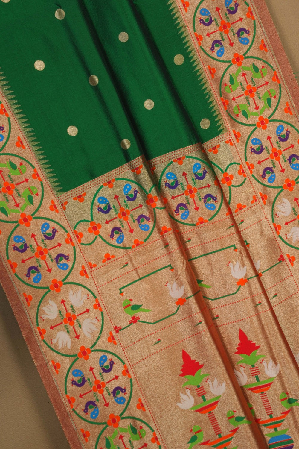 Image of Paithani Silk Green Saree