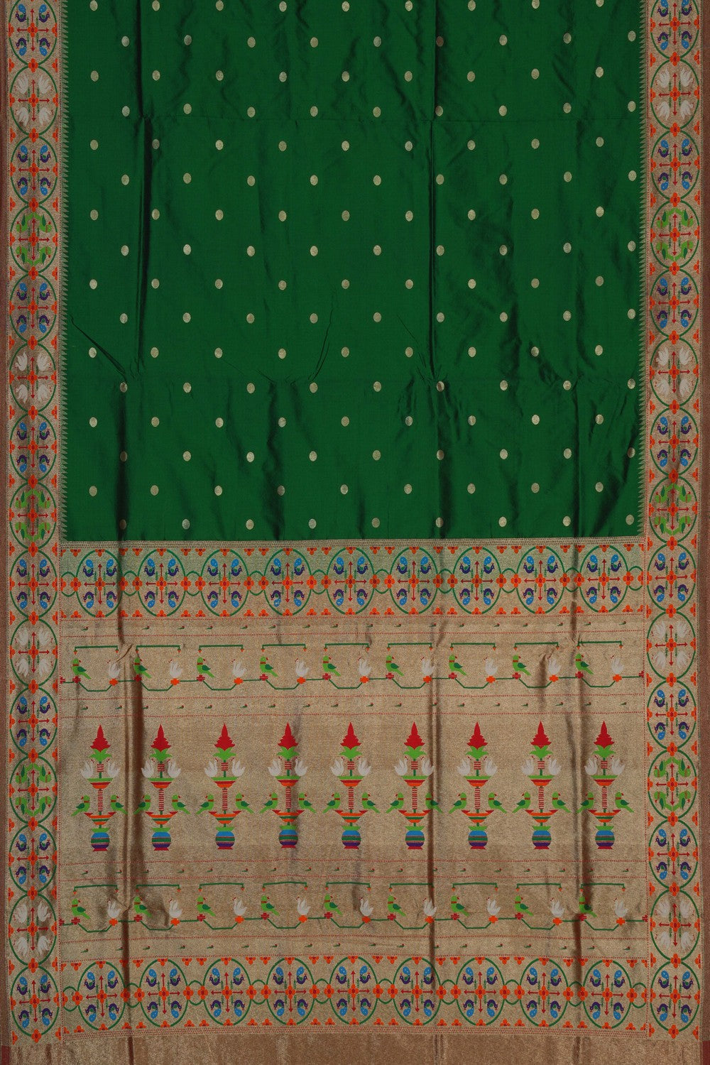 Image of Paithani Silk Green Saree
