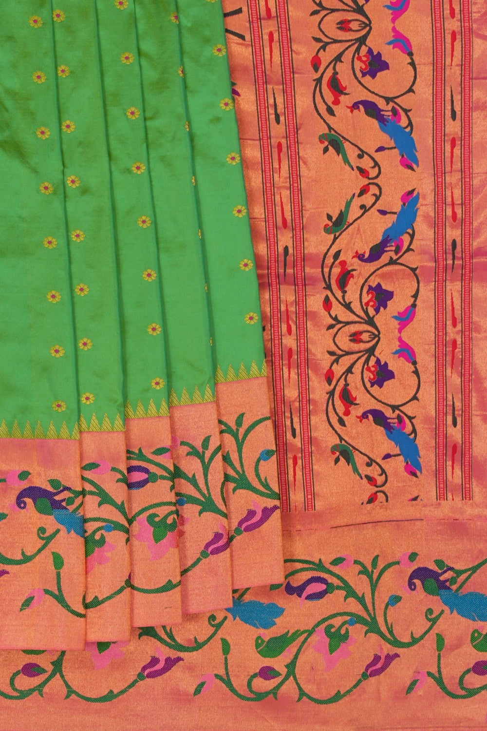 Image of Paithani Silk Green Saree