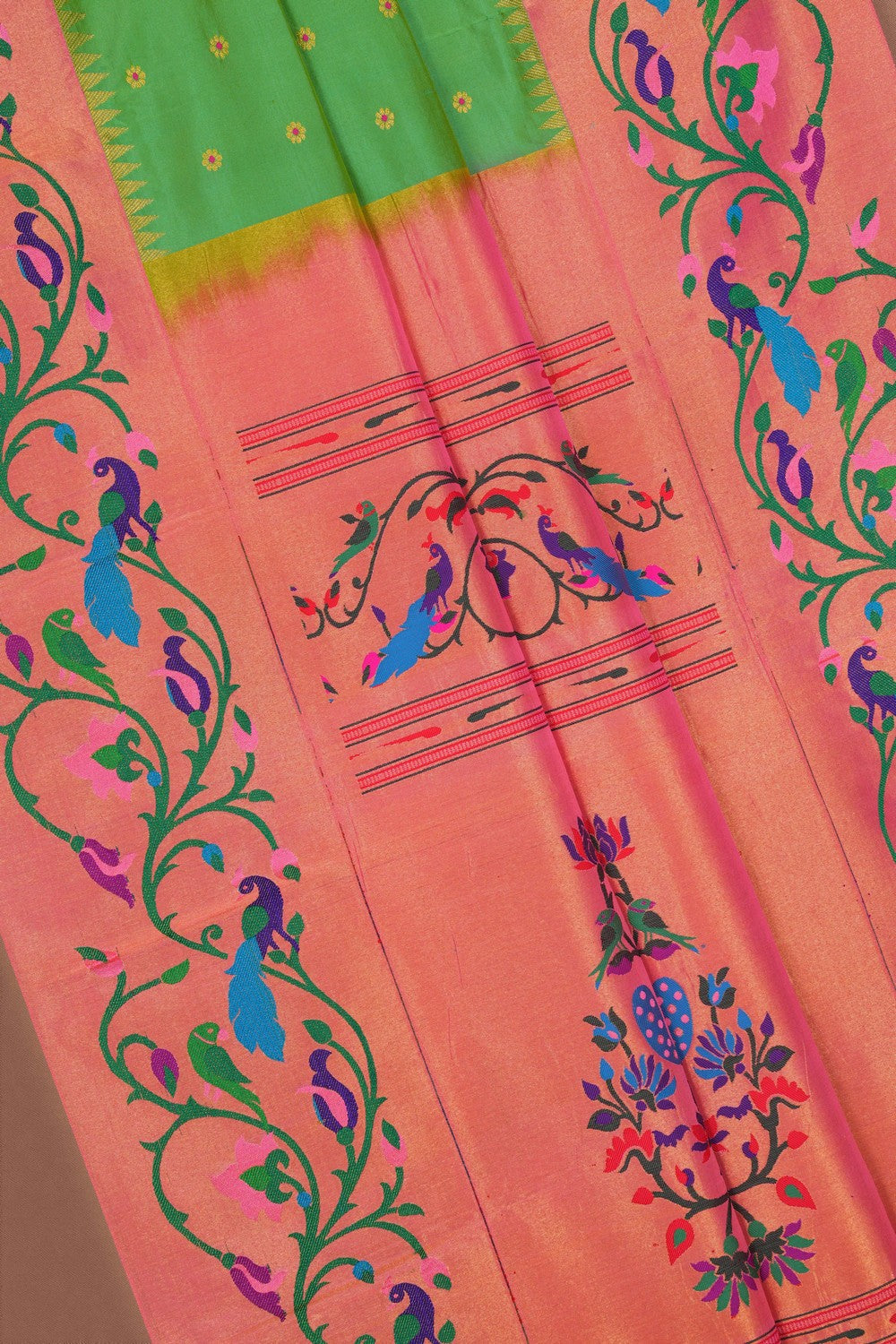 Image of Paithani Silk Green Saree