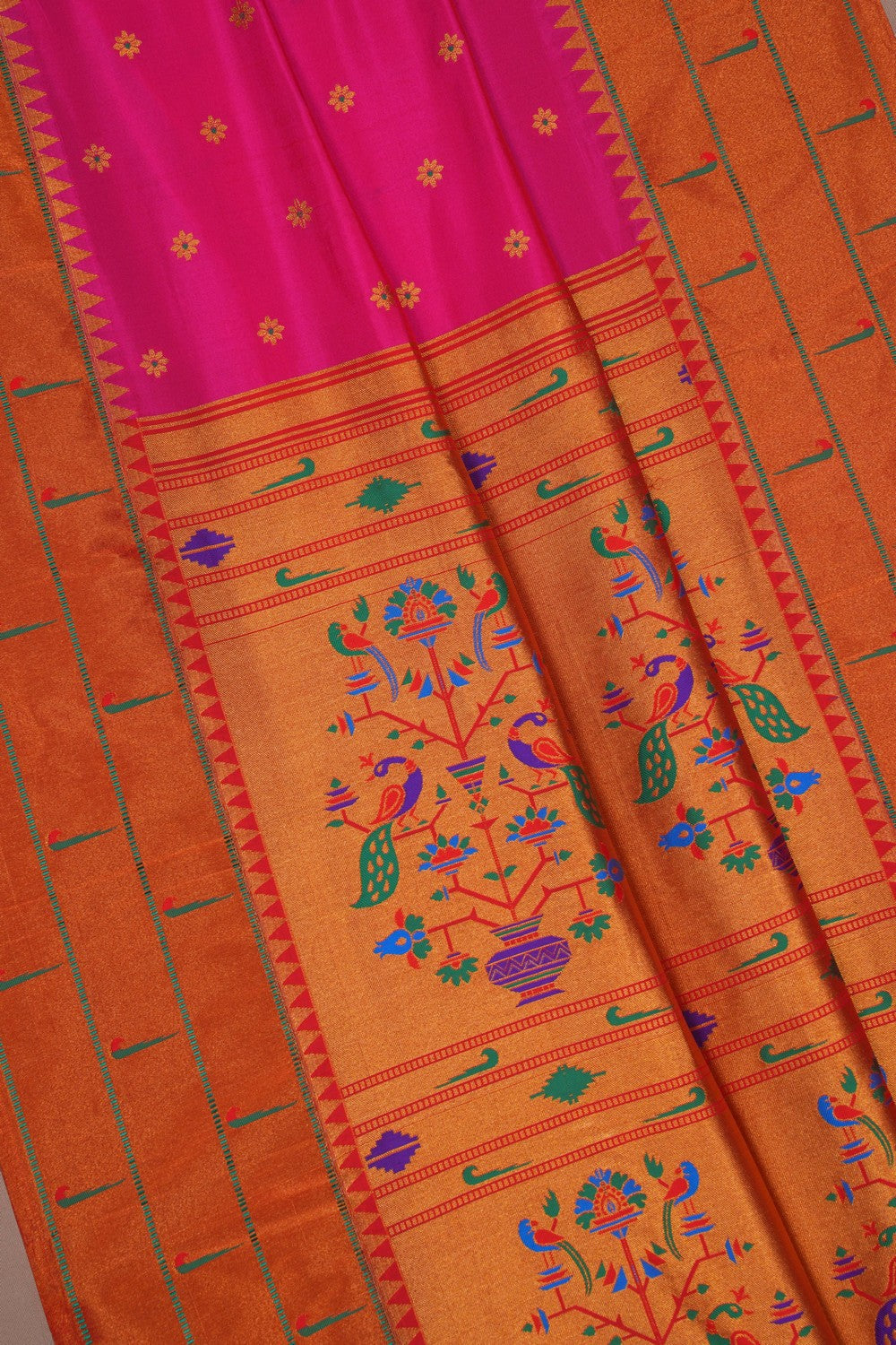 Image of Paithani Silk Pink Saree