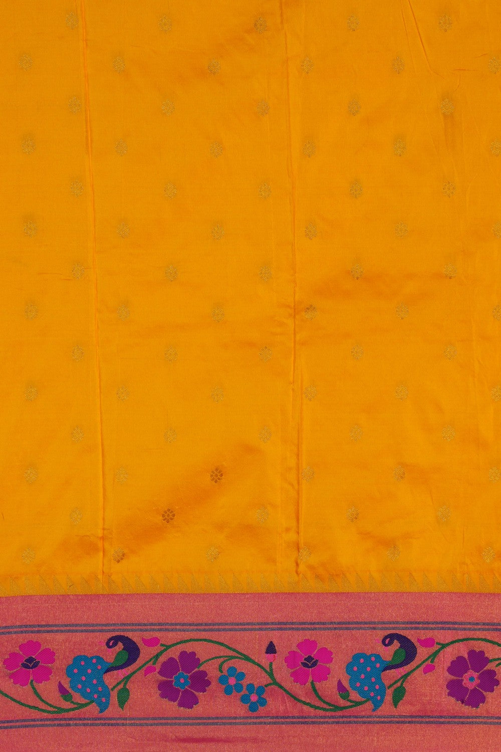 Image of Paithani Silk Yellow Saree