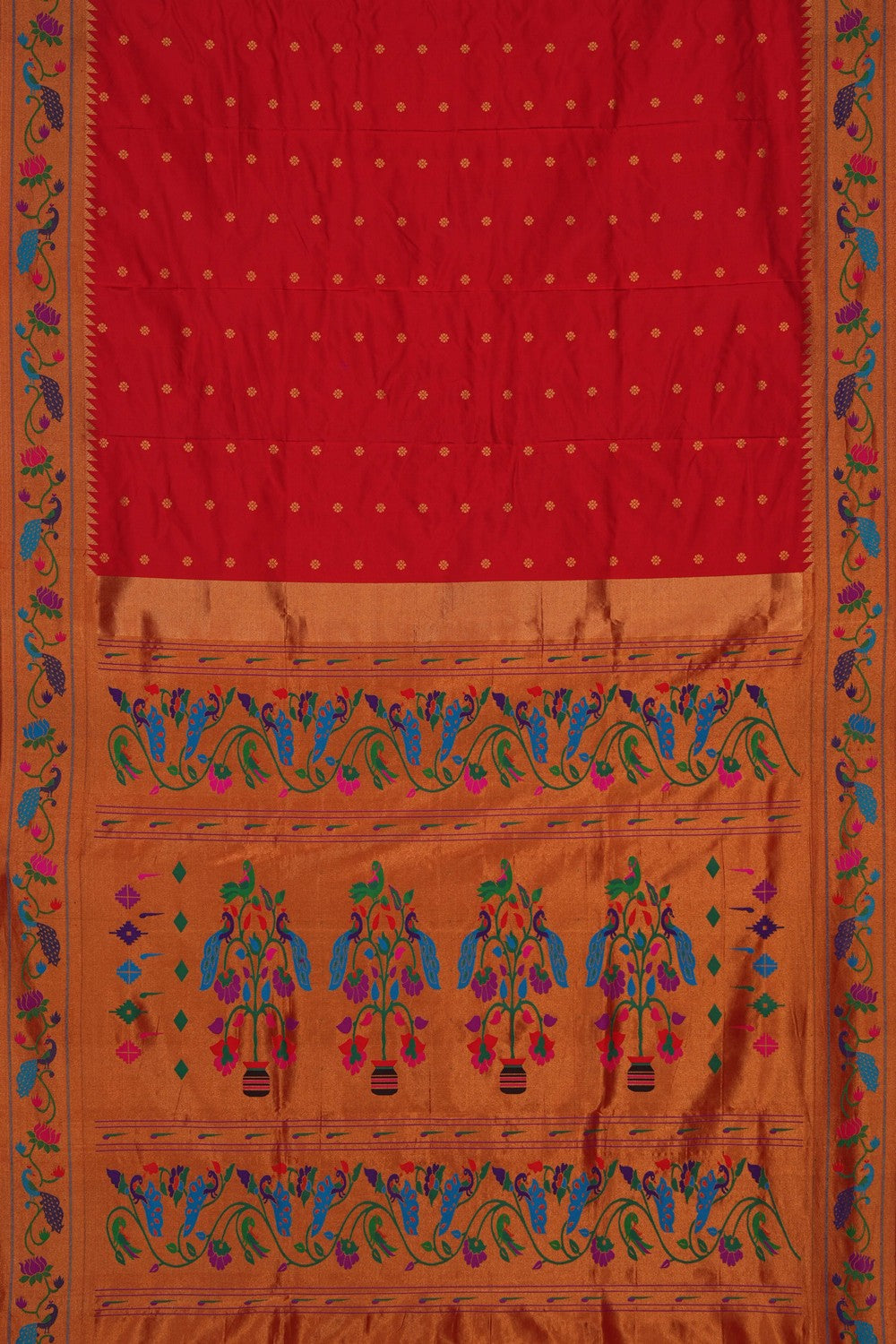 Image of Paithani Silk Red Saree