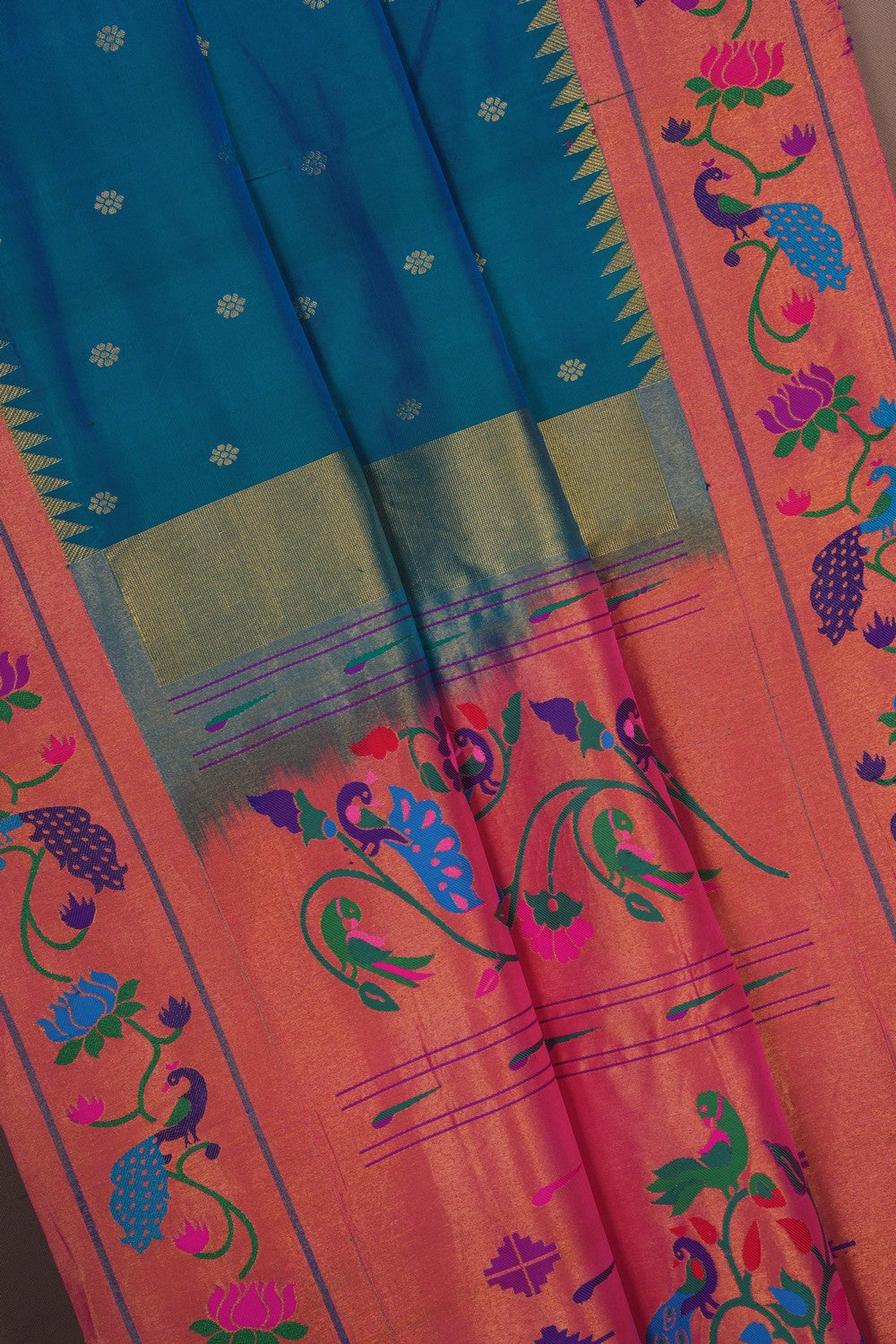 Image of Paithani Silk Blue Saree