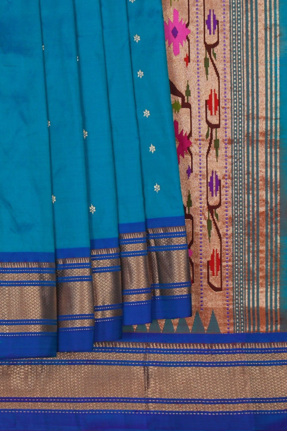Image of Paithani Silk Blue Saree