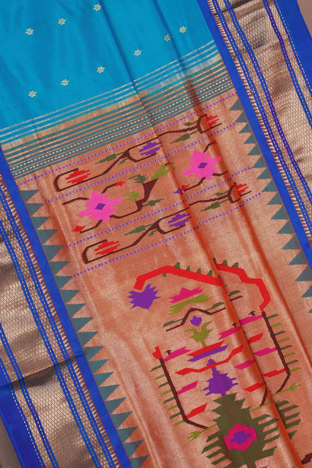 Image of Paithani Silk Blue Saree