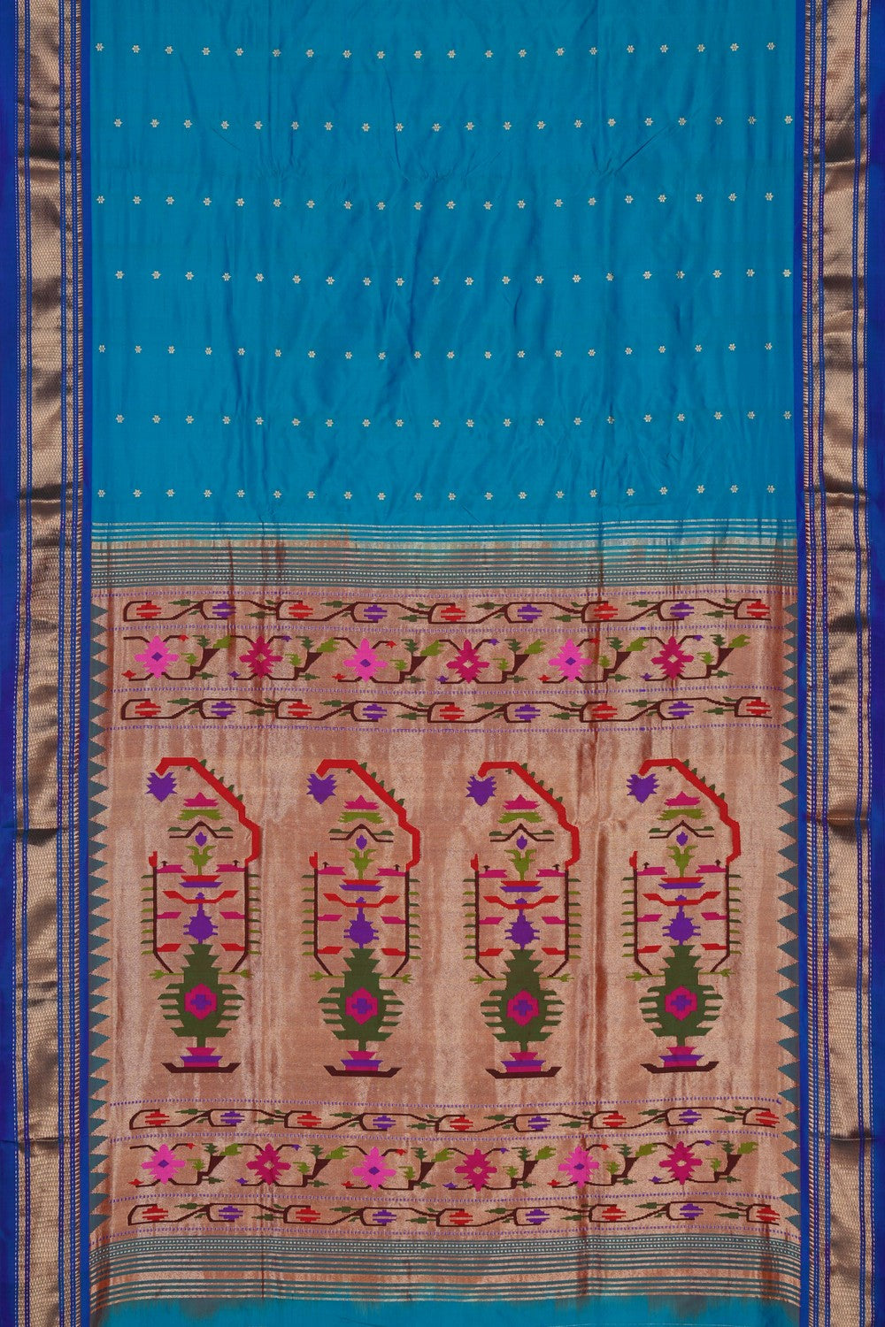 Image of Paithani Silk Blue Saree