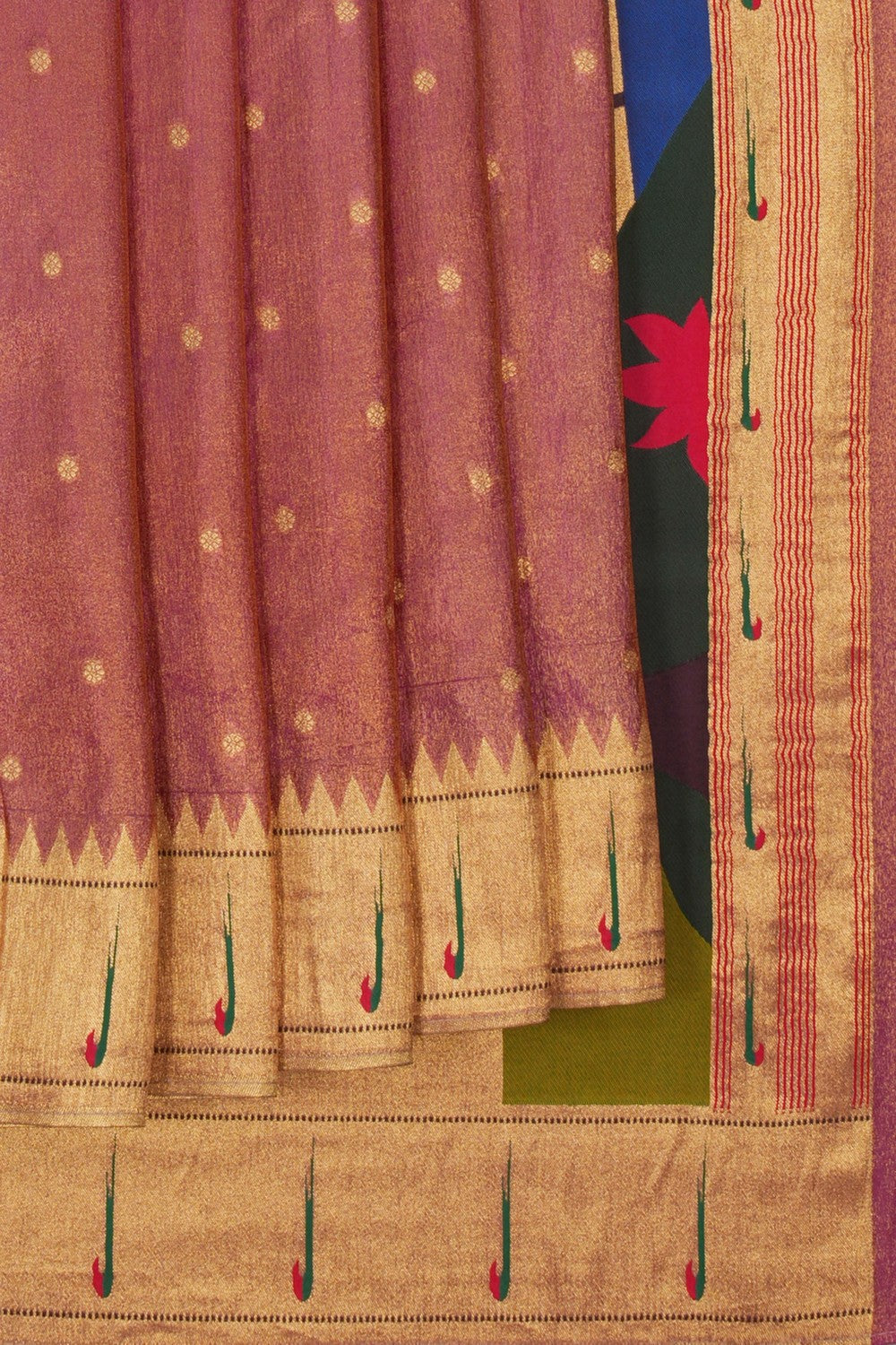 Image of Paithani Shimmering Silk Pink Saree