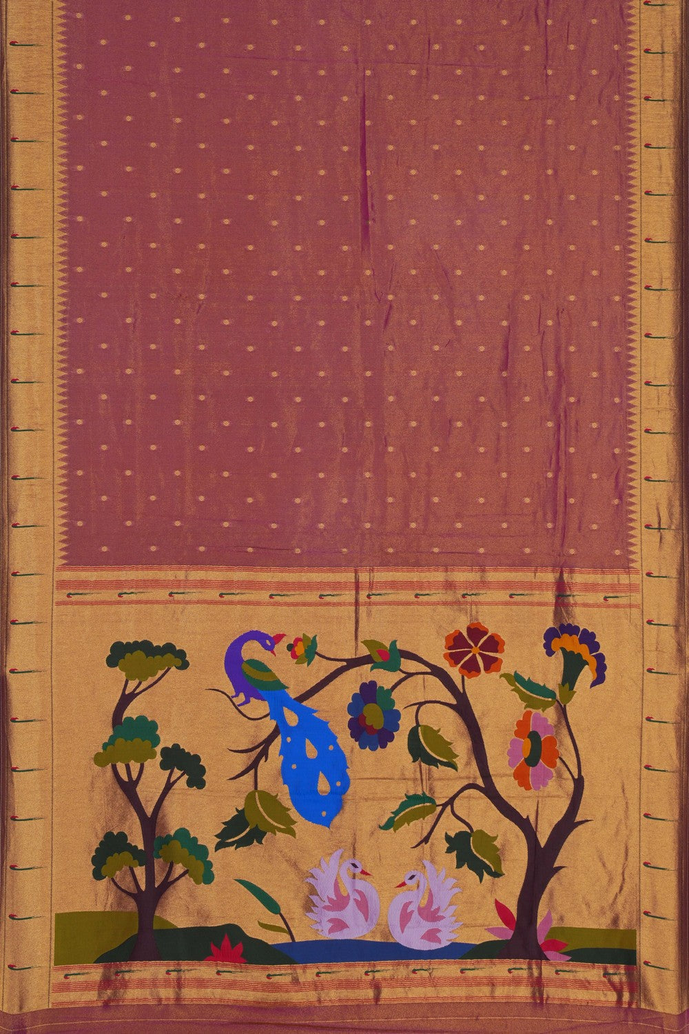 Image of Paithani Shimmering Silk Pink Saree