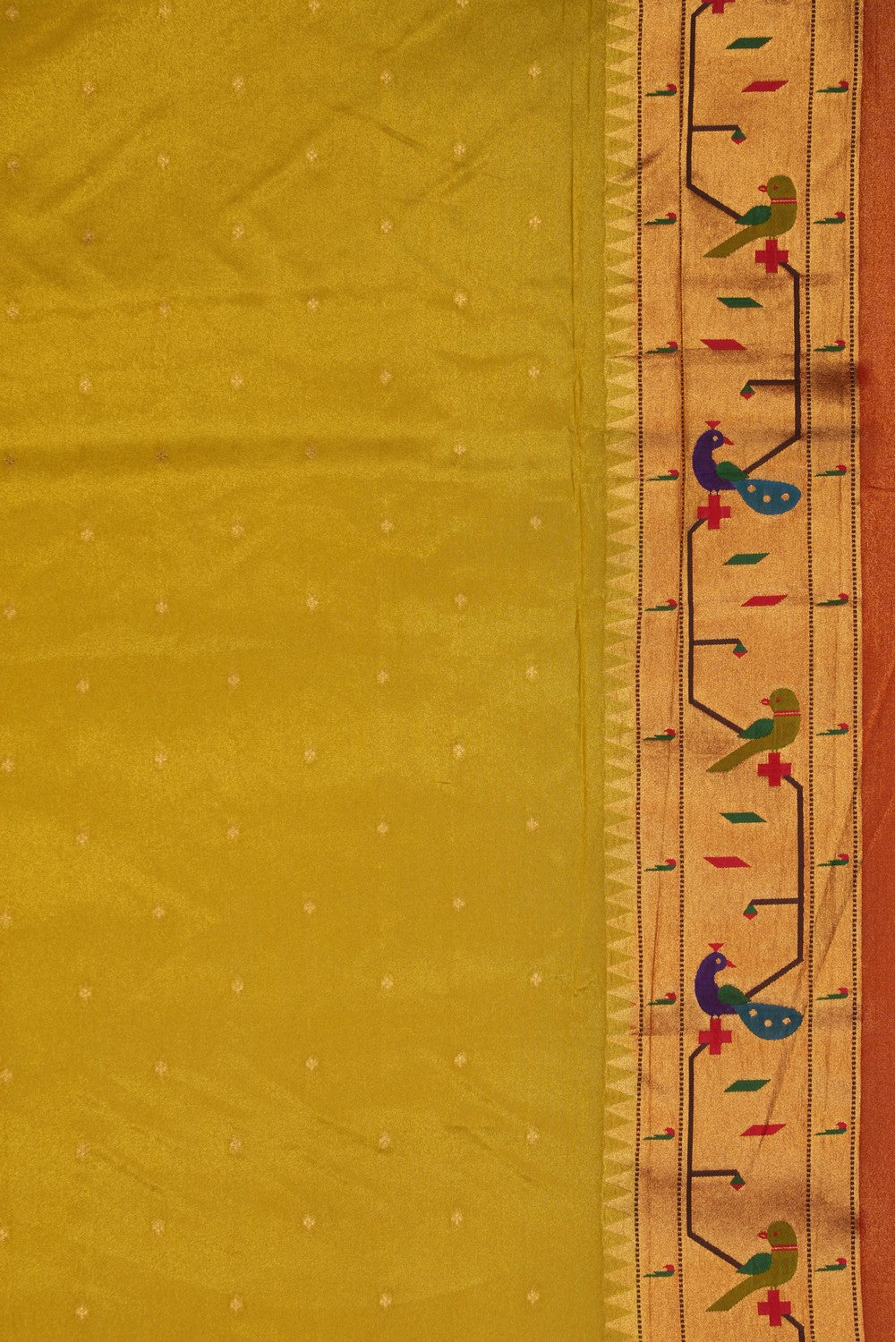 Image of Paithani Shimmering Silk Spring Green Saree