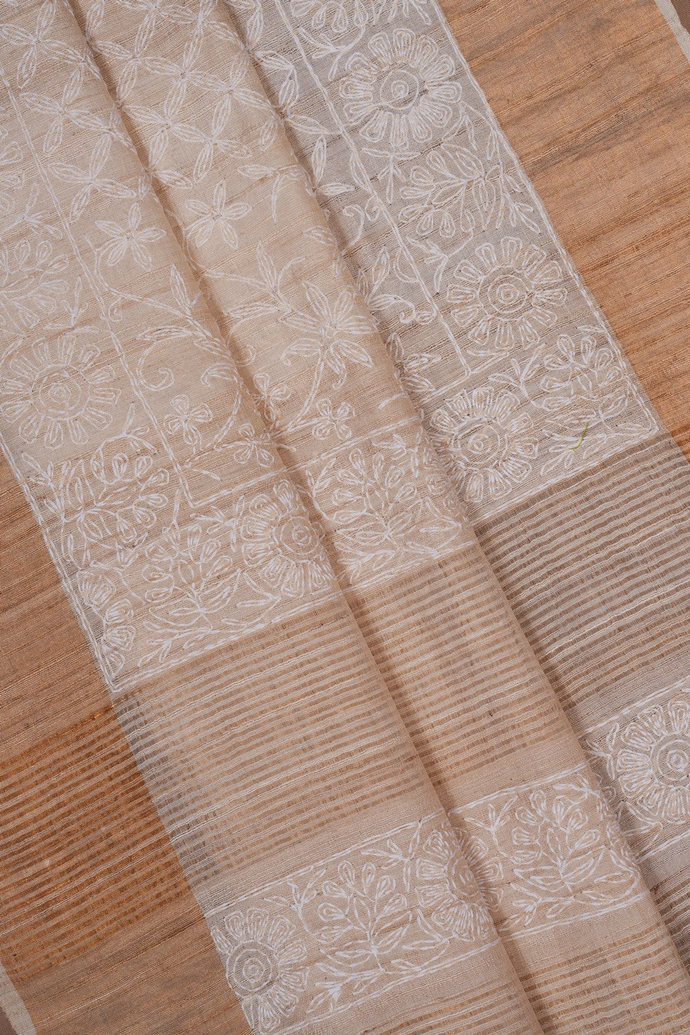 Image of A Tussar Embroidery Saree