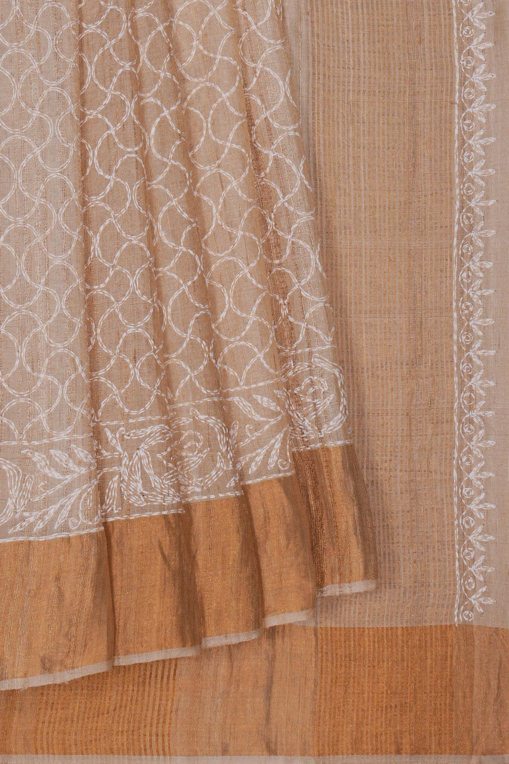 Image of A Tussar Embroidery Saree