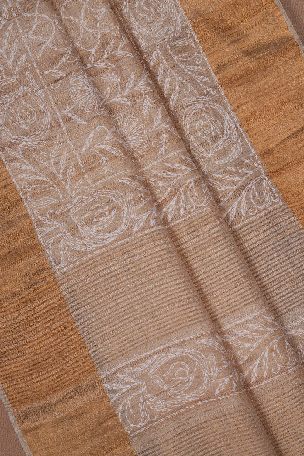 Image of A Tussar Embroidery Saree