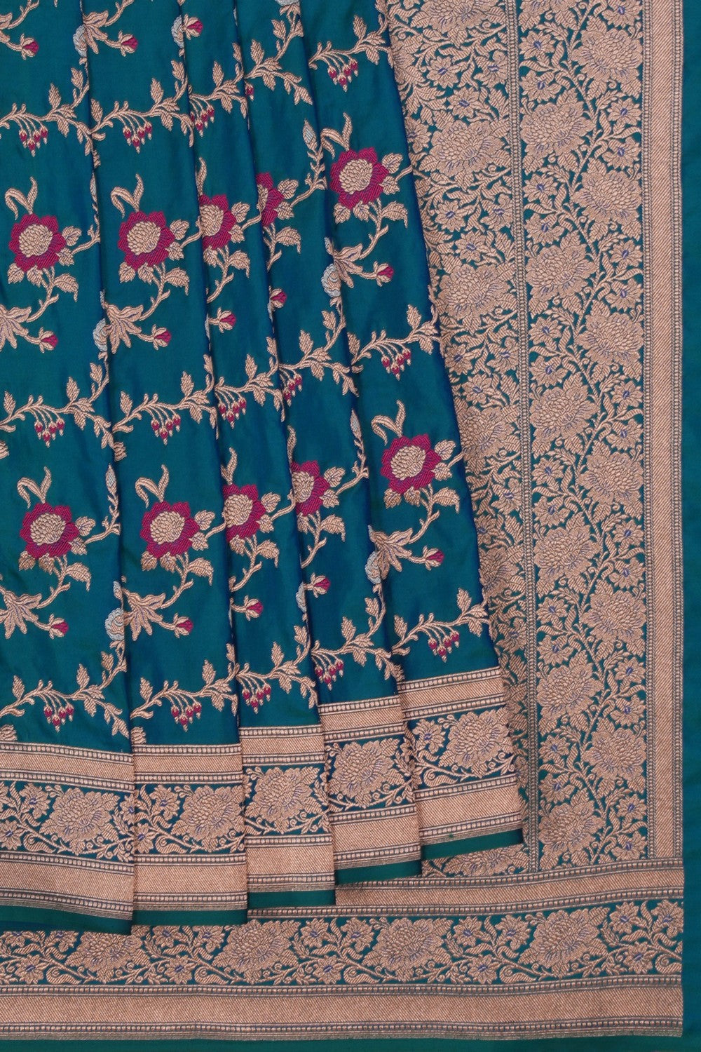 Image of Banarasi Brocade Silk Blue Saree