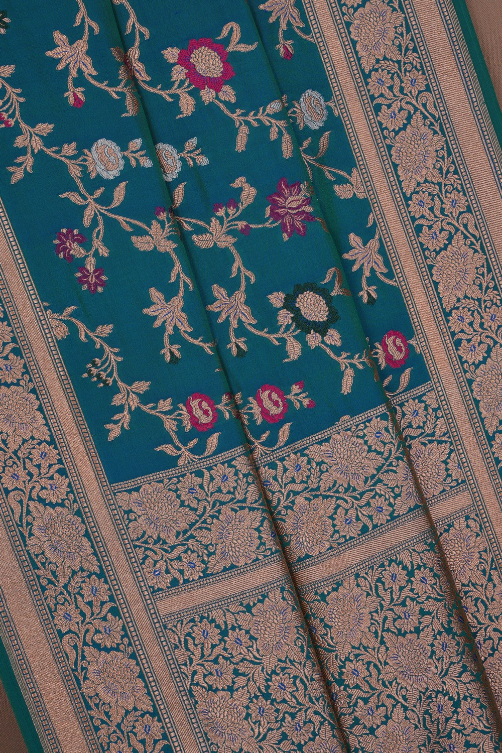 Image of Banarasi Brocade Silk Blue Saree