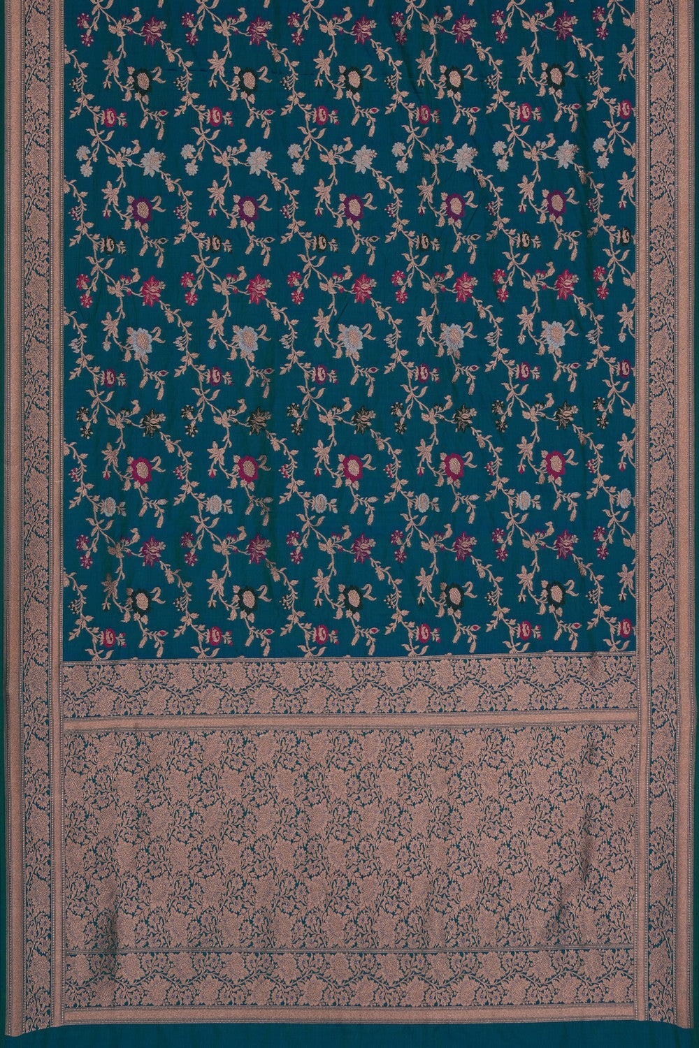 Image of Banarasi Brocade Silk Blue Saree