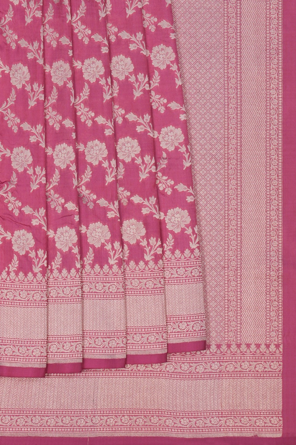 Image of Banarasi Brocade Silk Pink Saree